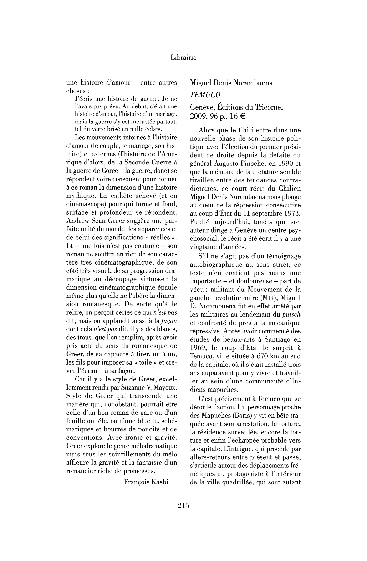 Miguel Denis Norambuena: Temuco