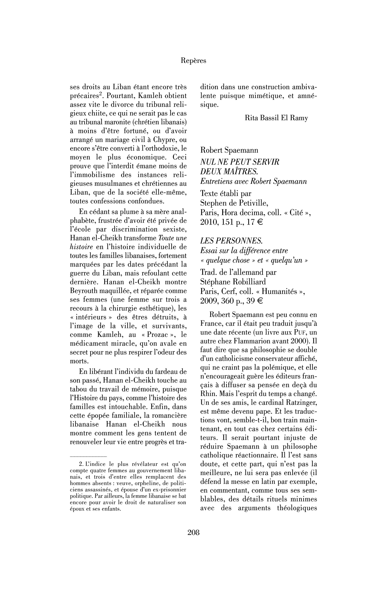 Robert Spaemann: Nul ne peut servir deux maîtres. Entretiens avec Robert Spaemann