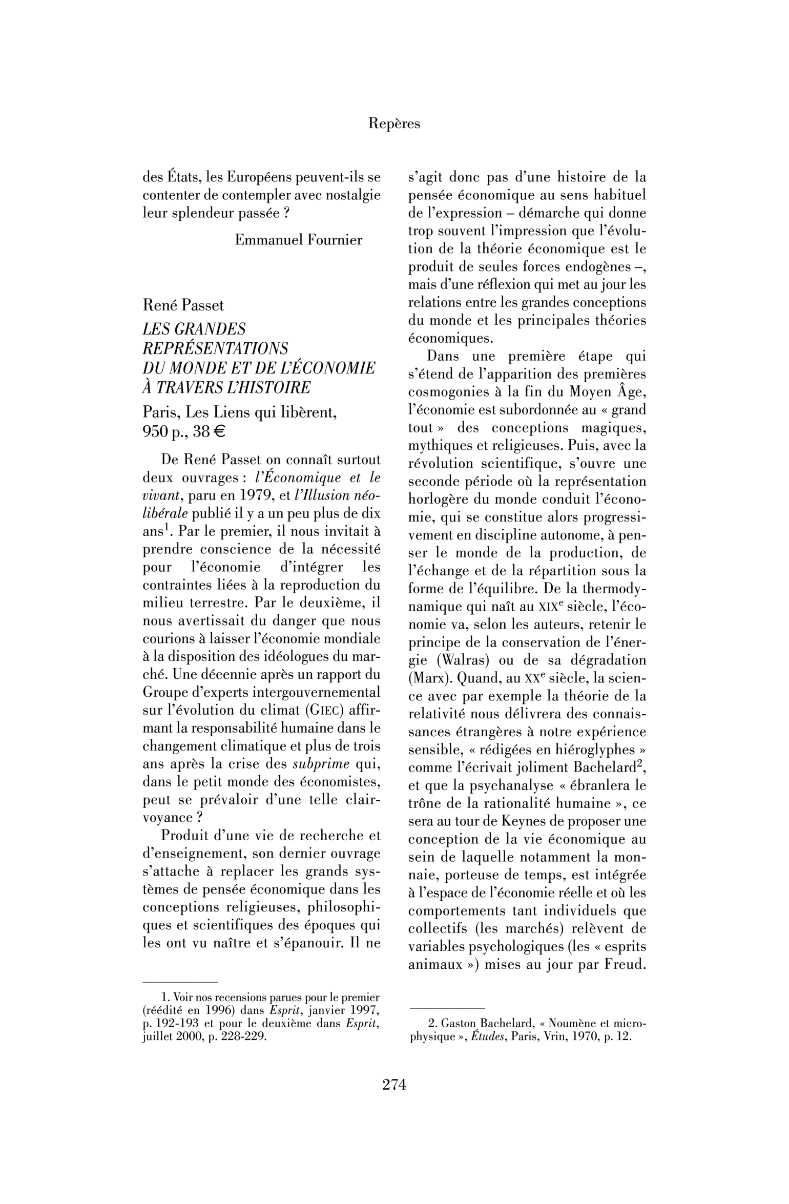 René Passet : les Grandes représentations du monde et de l’économie à travers l’histoire