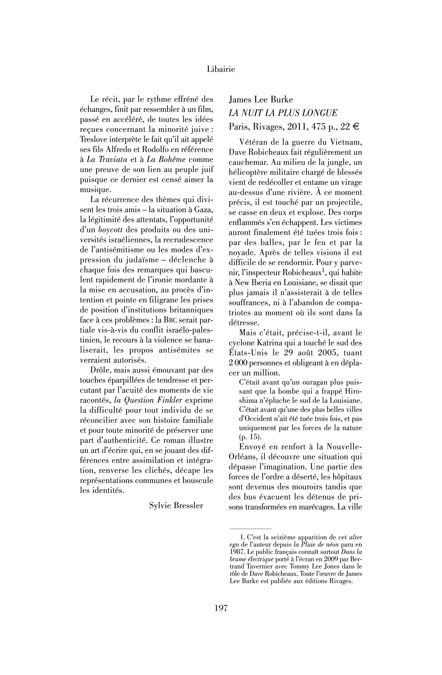James Lee Burke : la Nuit la plus longue