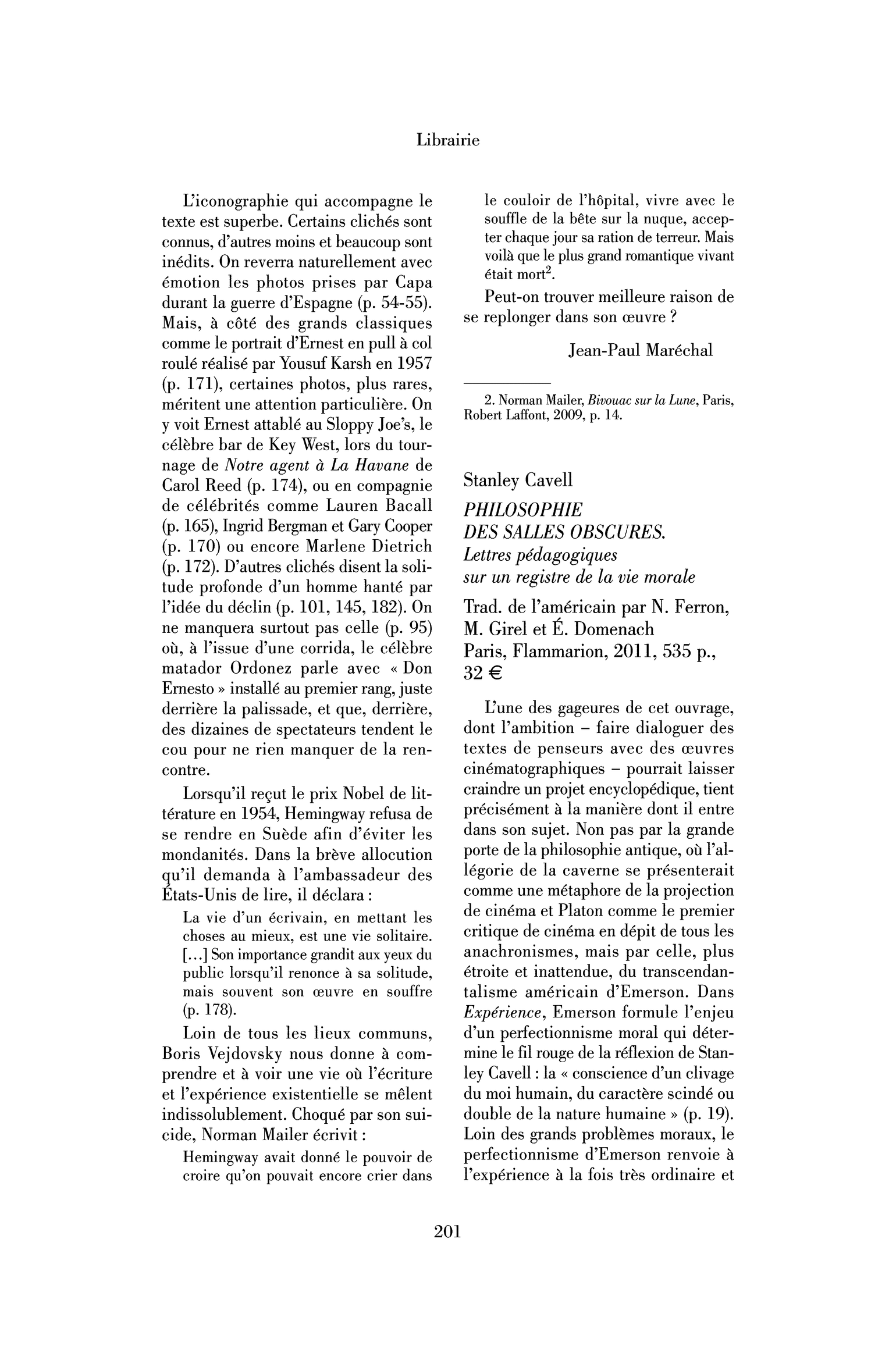 Stanley Cavell : Philosophie des salles obscures. Lettres pédagogiques sur un registre de la vie morale