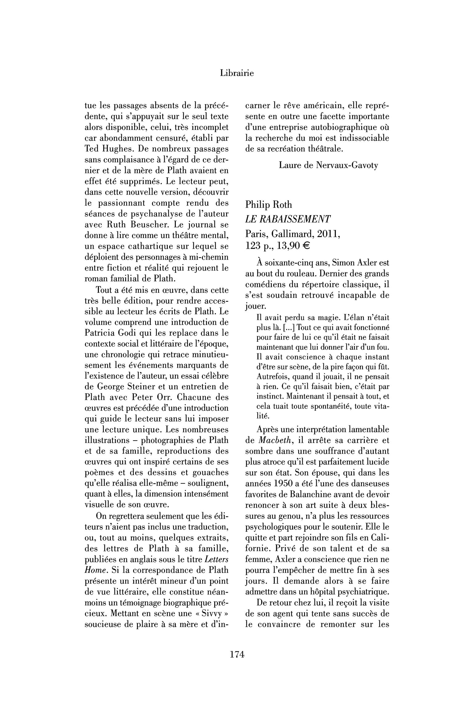 Philip Roth : le Rabaissement