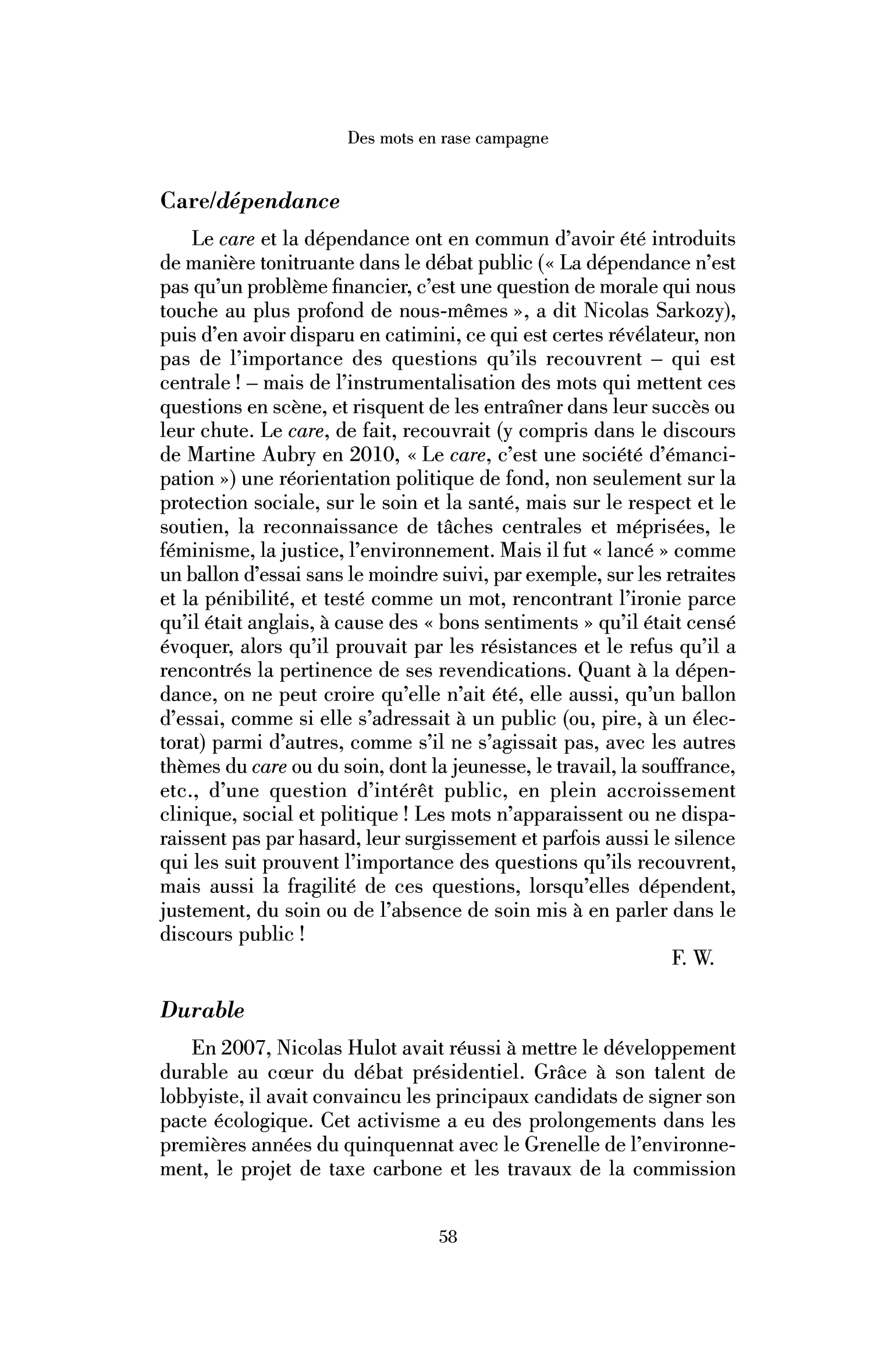 Care/dépendance
