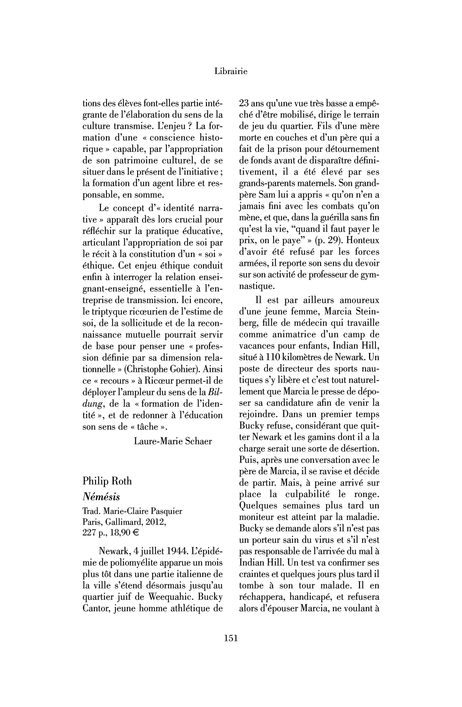 Philip Roth : Némésis