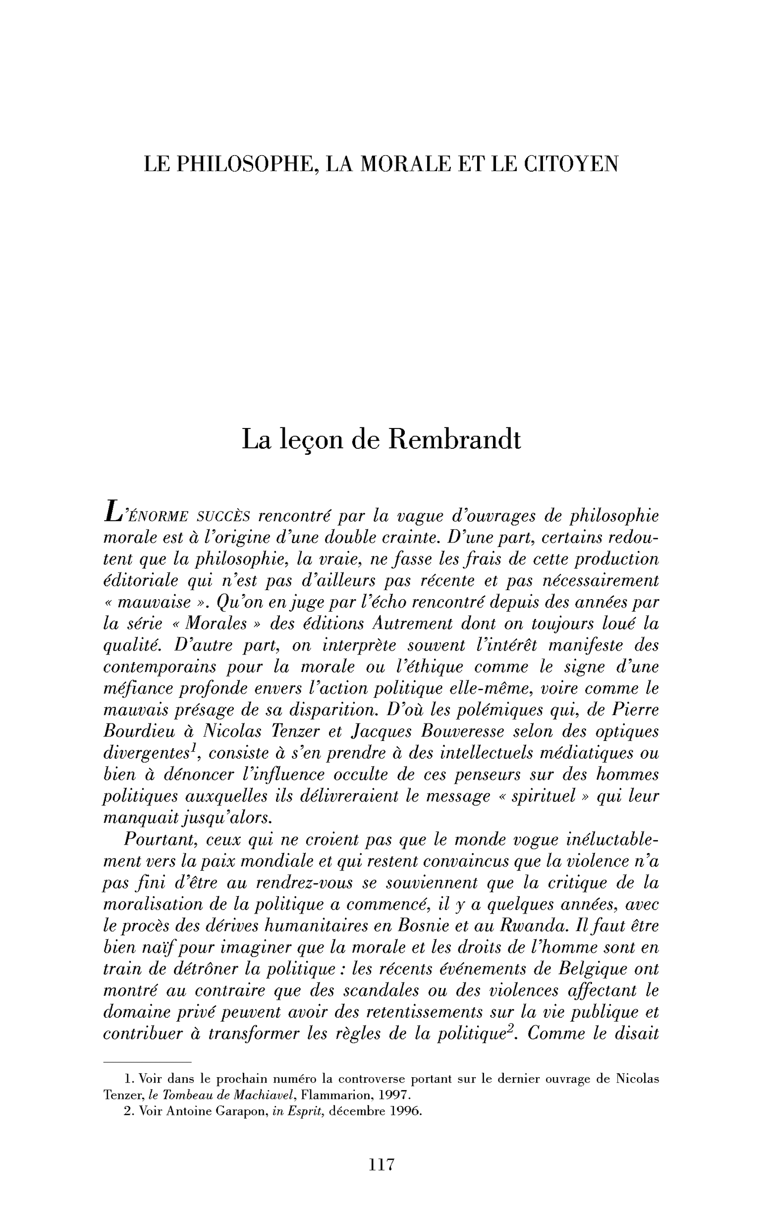 Introduction : la leçon de Rembrandt