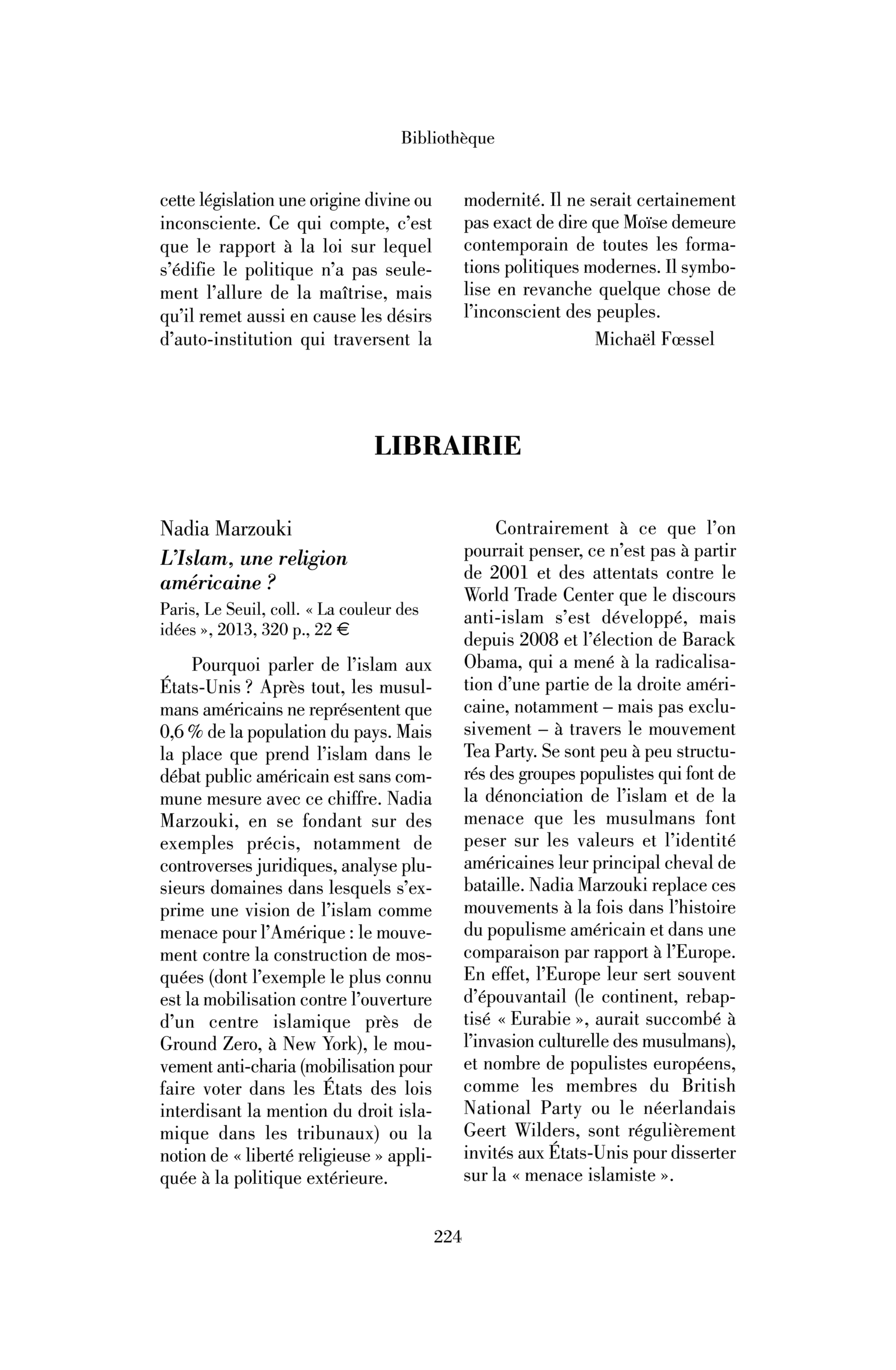 Nadia Marzouki : l’Islam, une religion américaine ?