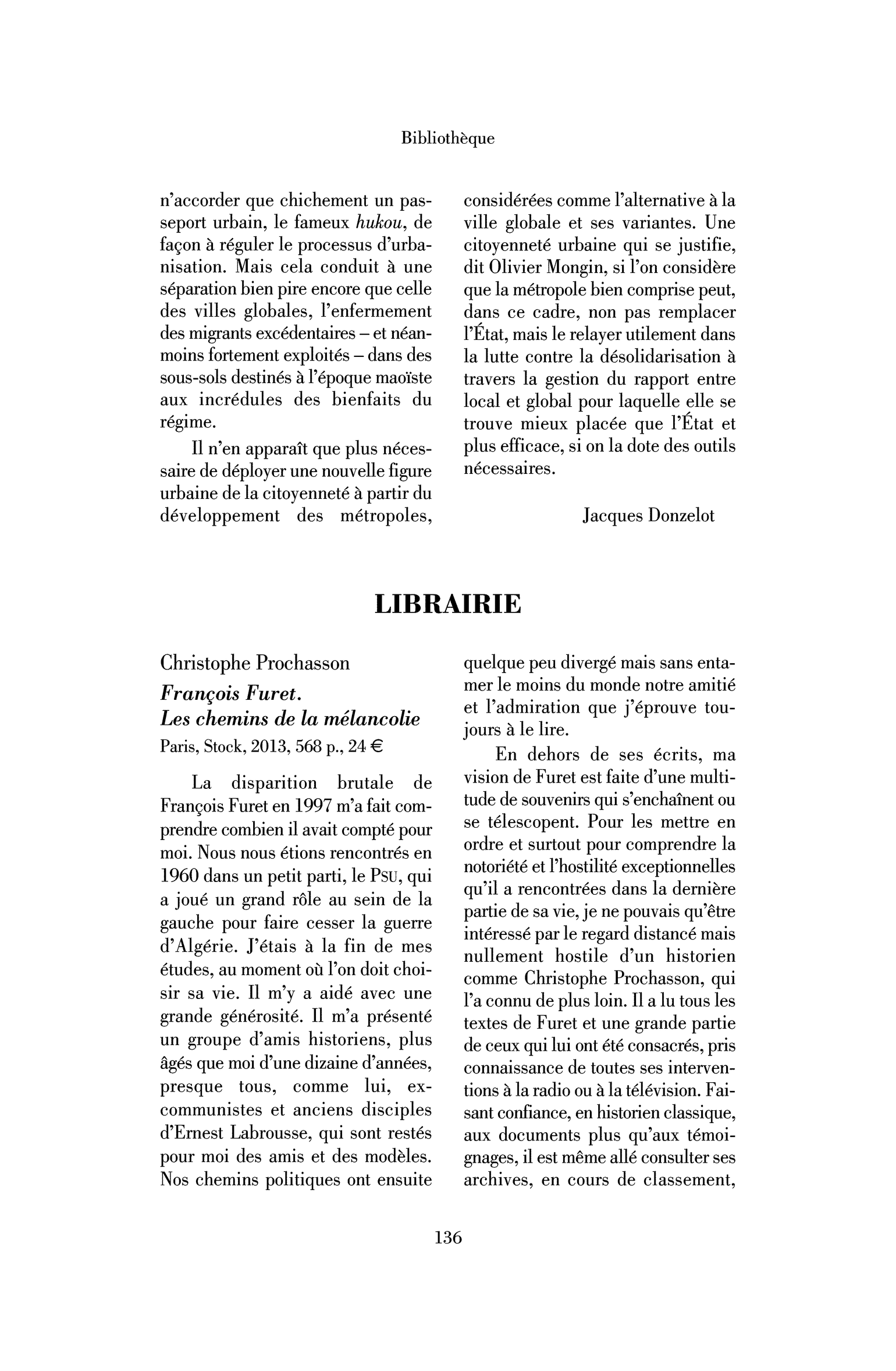 Christophe Prochasson : François Furet. Les chemins de la mélancolie