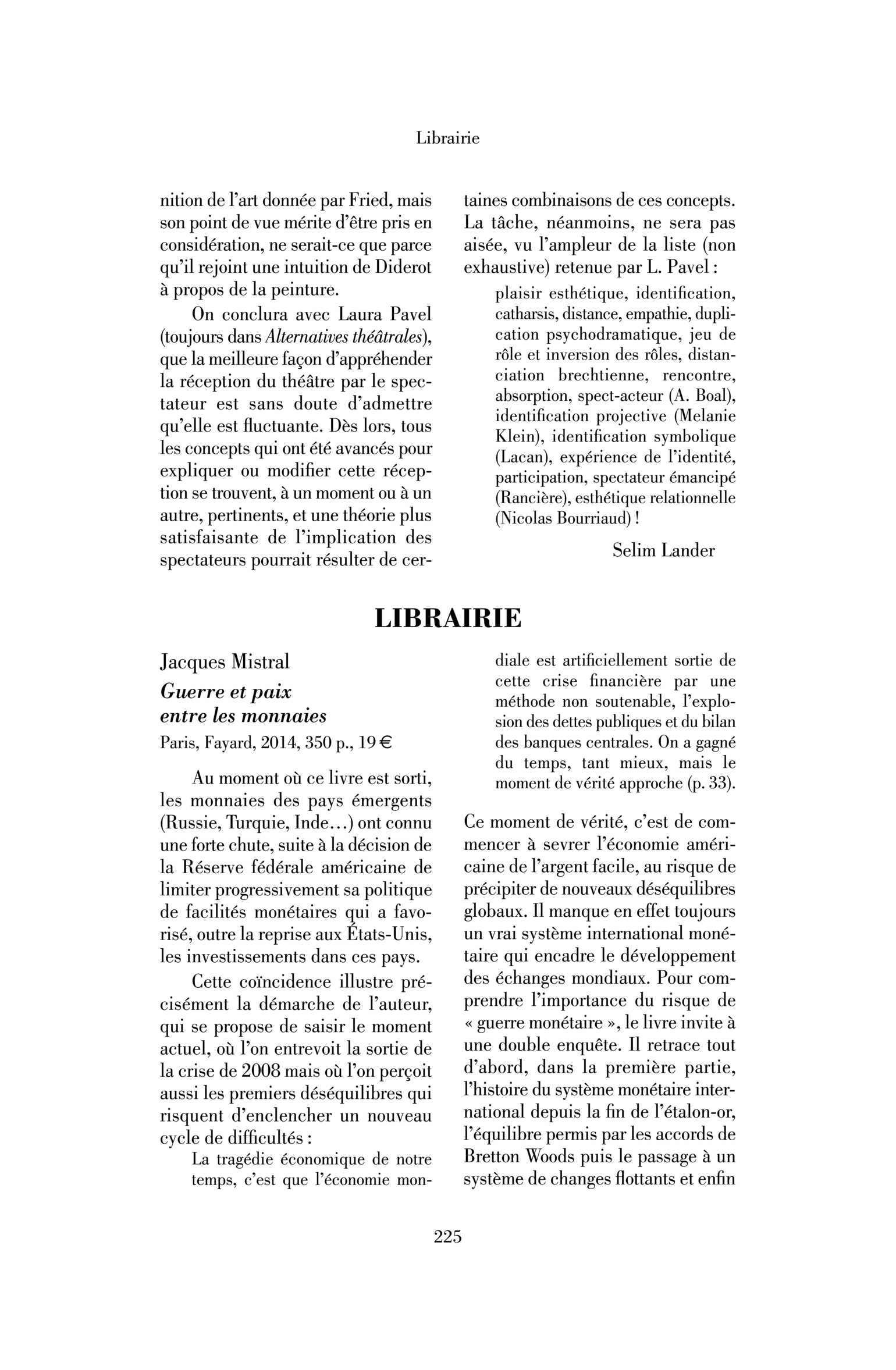 Jacques Mistral : Guerre et paix entre les monnaies