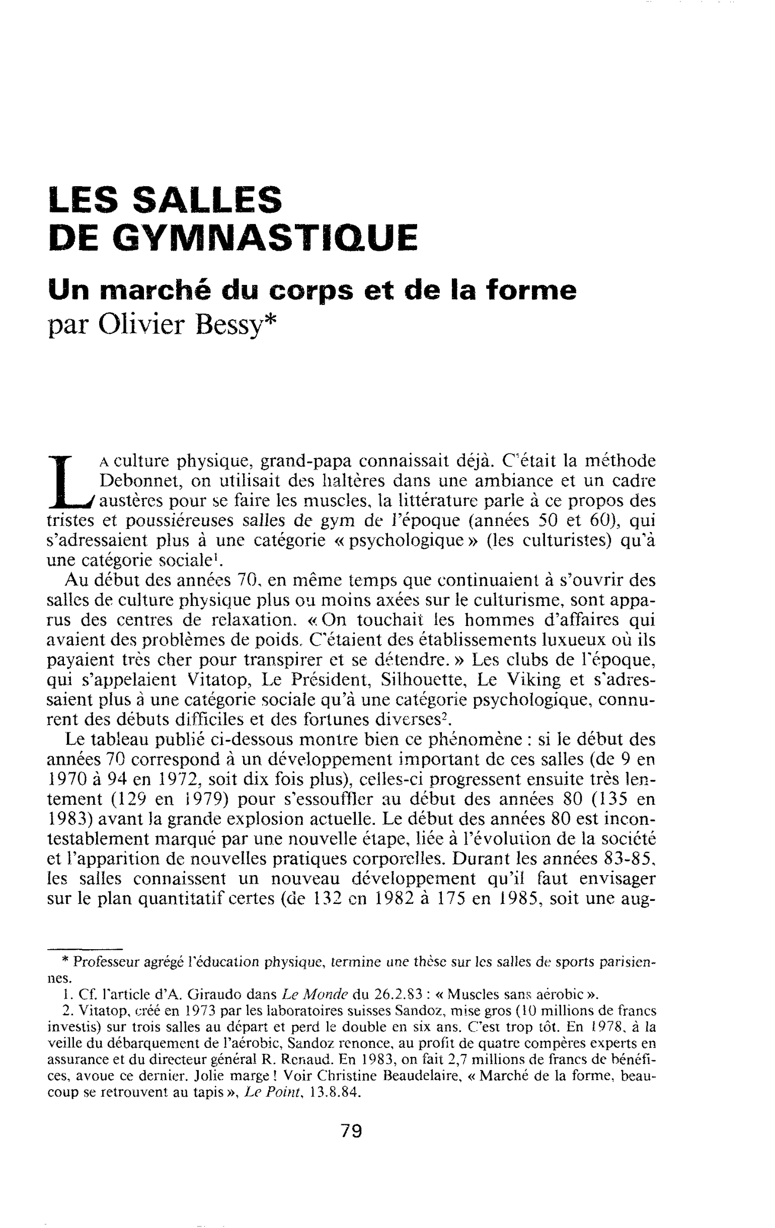 Les salles de gymnastique, un marché du corps et de la forme