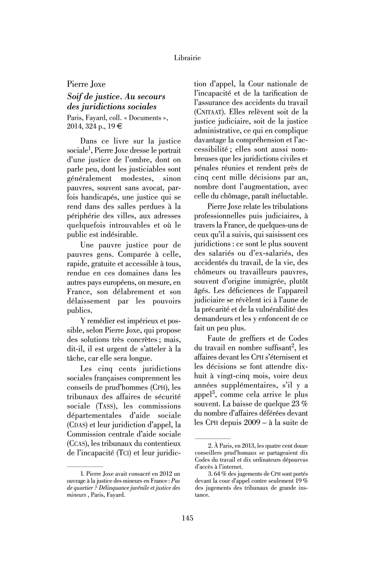 Pierre Joxe : Soif de justice. Au secours des juridictions sociales