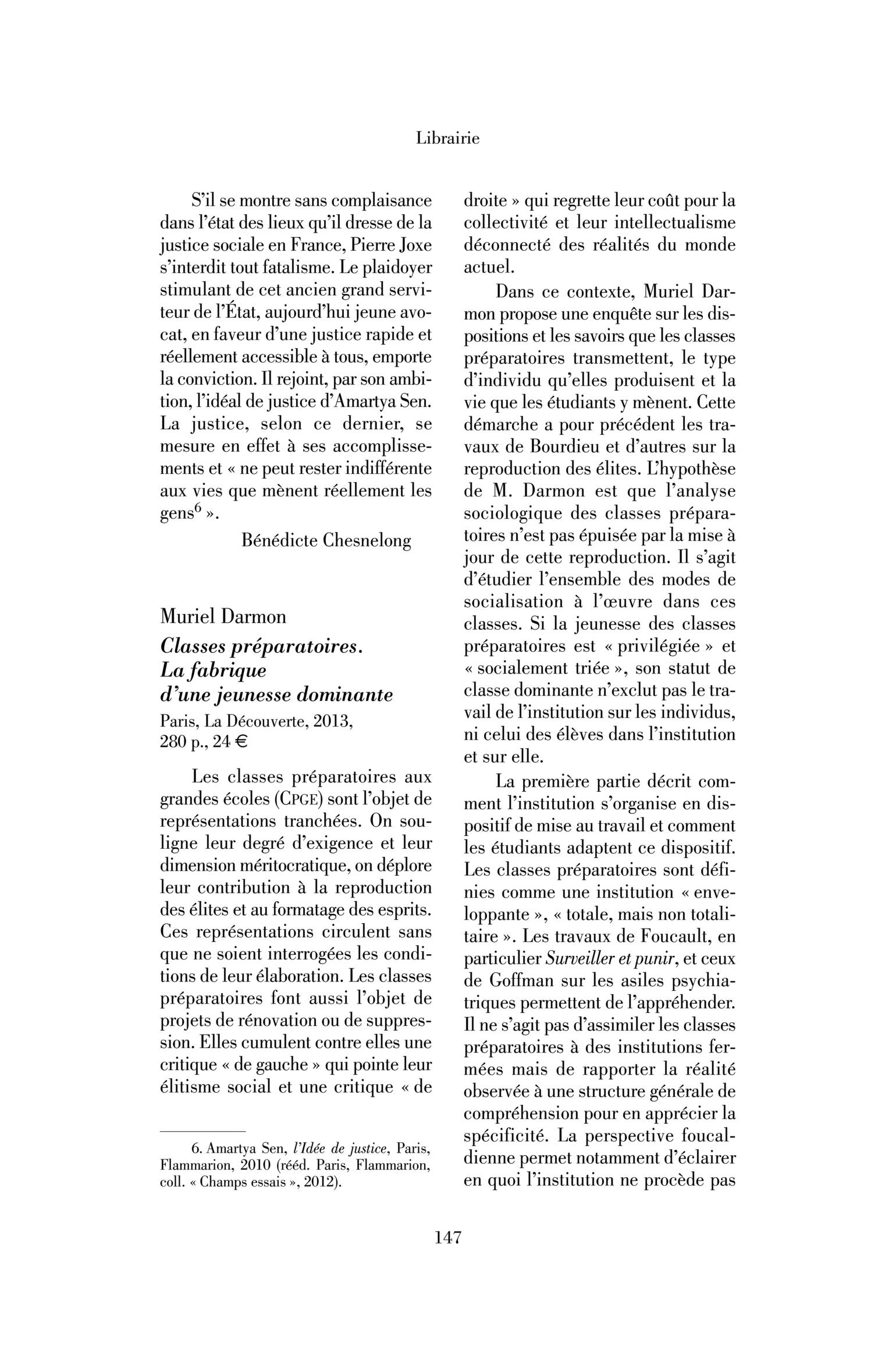 Muriel Darmon : Classes préparatoires. La fabrique d’une jeunesse dominante