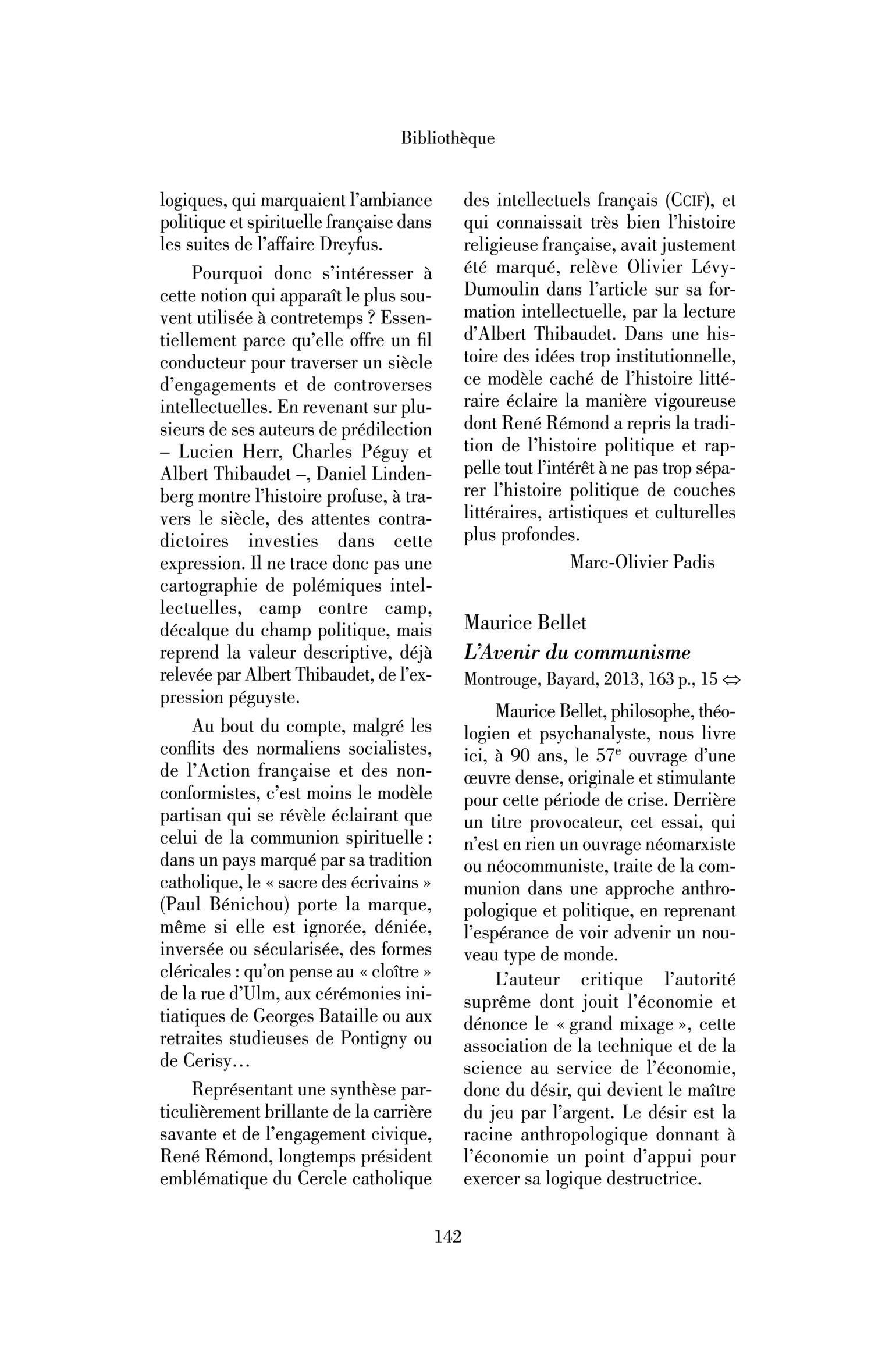 Maurice Bellet : l’Avenir du communisme