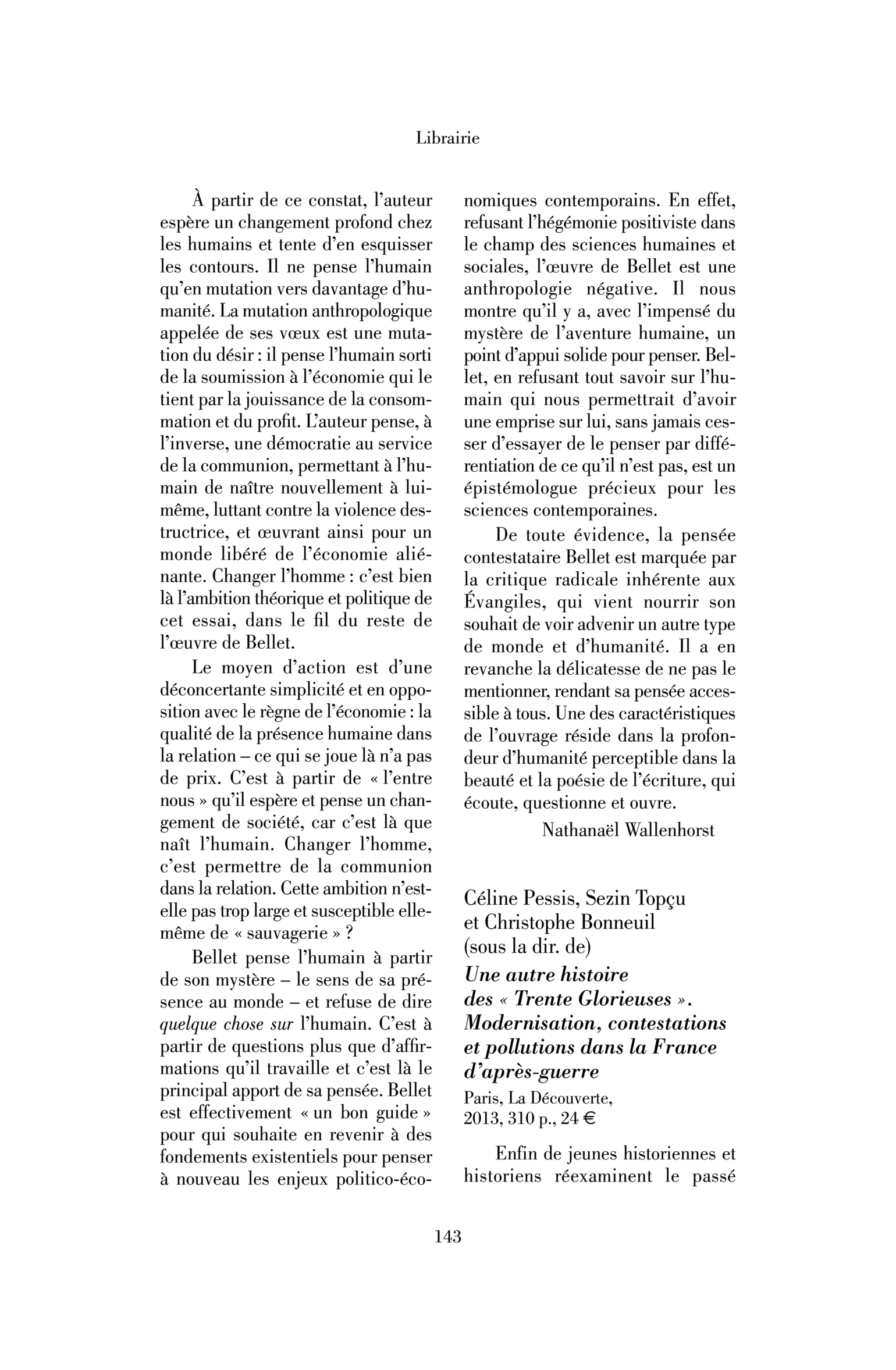 Céline Pessis, Sezin Topçu et Christophe Bonneuil (sous la dir. de) : Une autre histoire des « Trente Glorieuses ». Modernisation, contestations et pollutions dans la France d’après-guerre