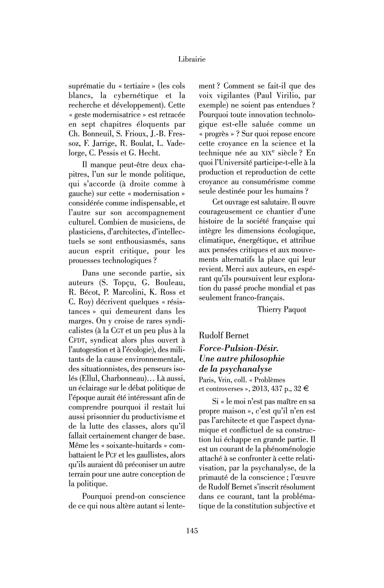 Rudolf Bernet : Force-Pulsion-Désir. Une autre philosophie de la psychanalyse