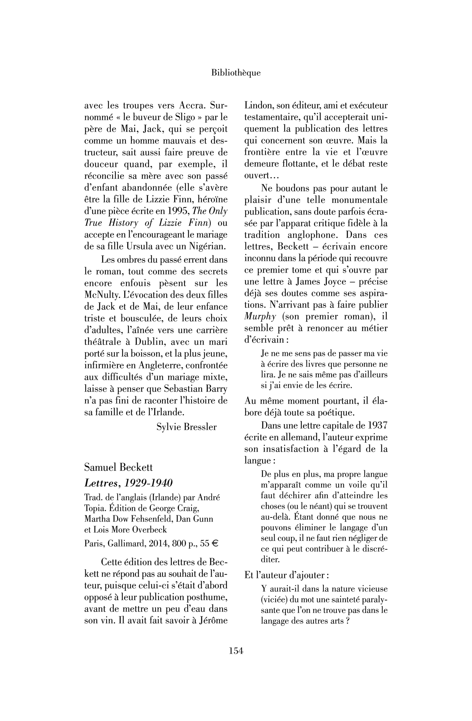Samuel Beckett : Lettres, 1929-1940