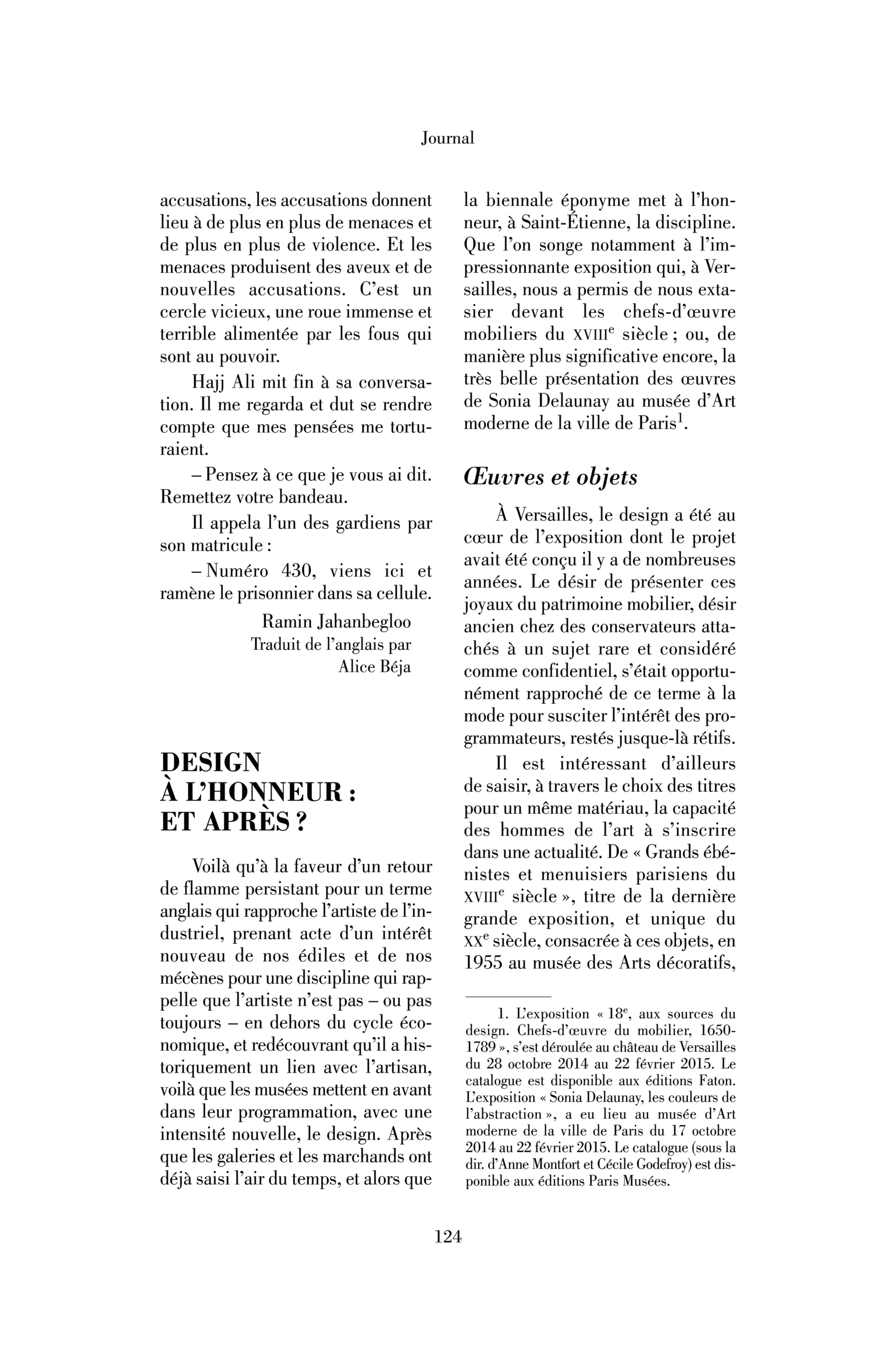 Design à l’honneur : et après ?
