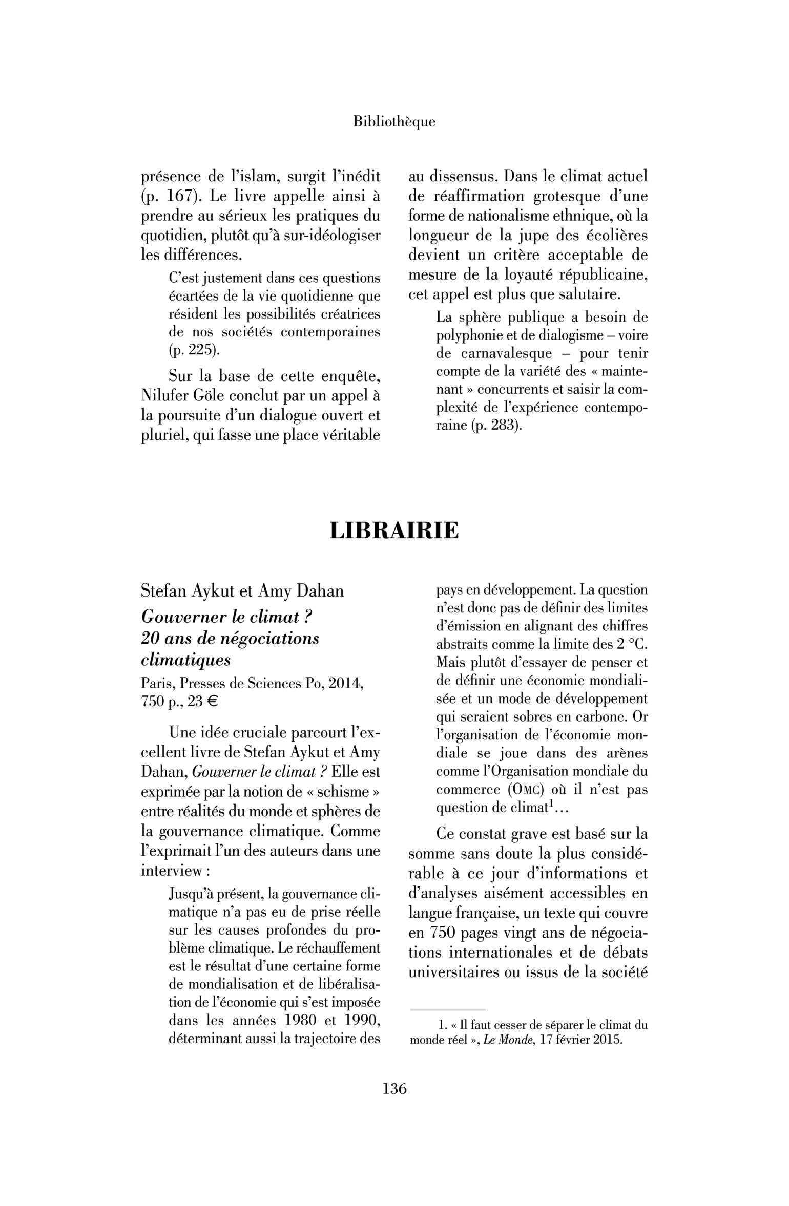 Stefan Aykut et Amy Dahan : Gouverner le climat ? 20 ans de négociations climatiques