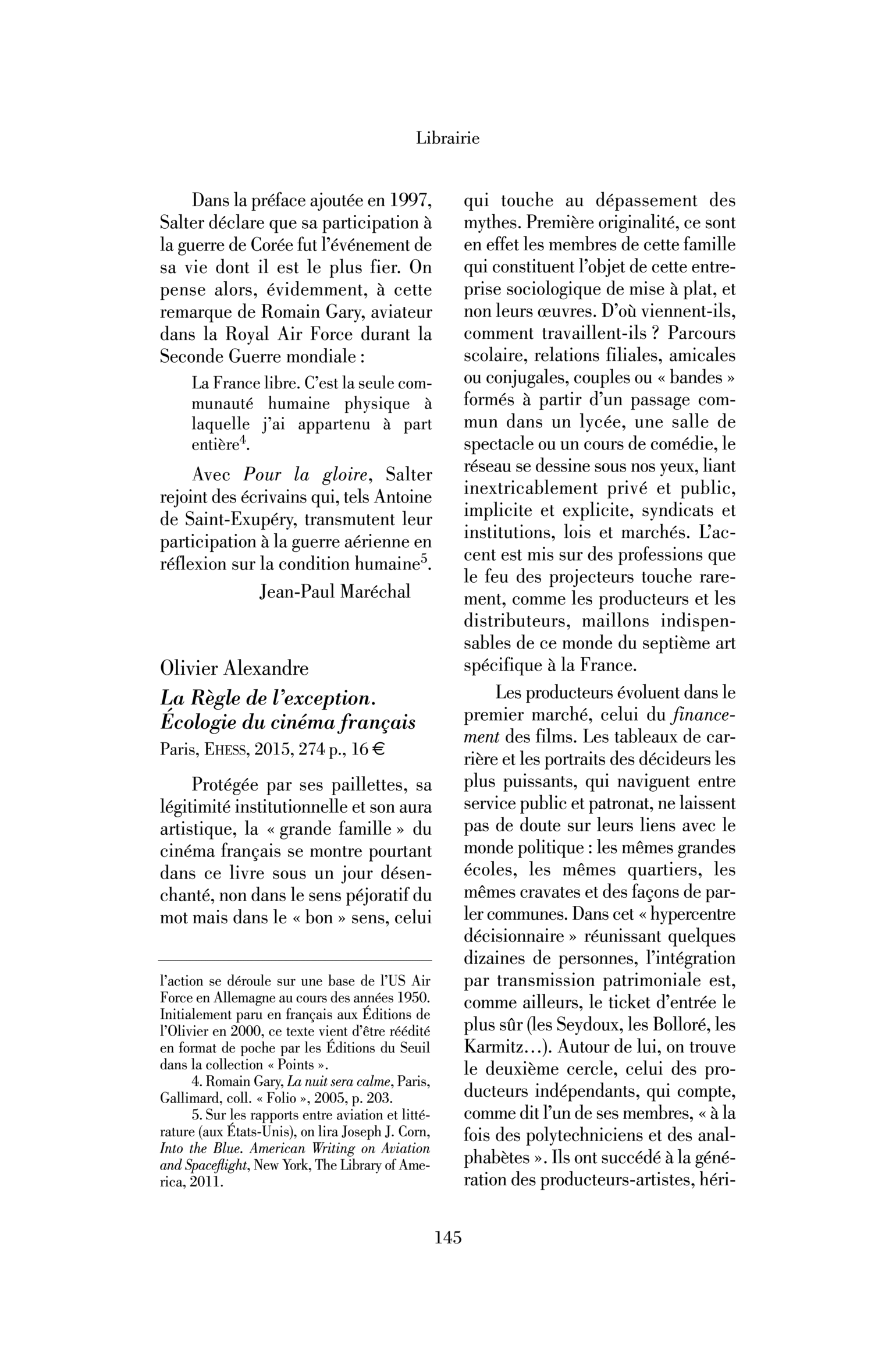 Olivier Alexandre : La Règle de l’exception. Écologie du cinéma français