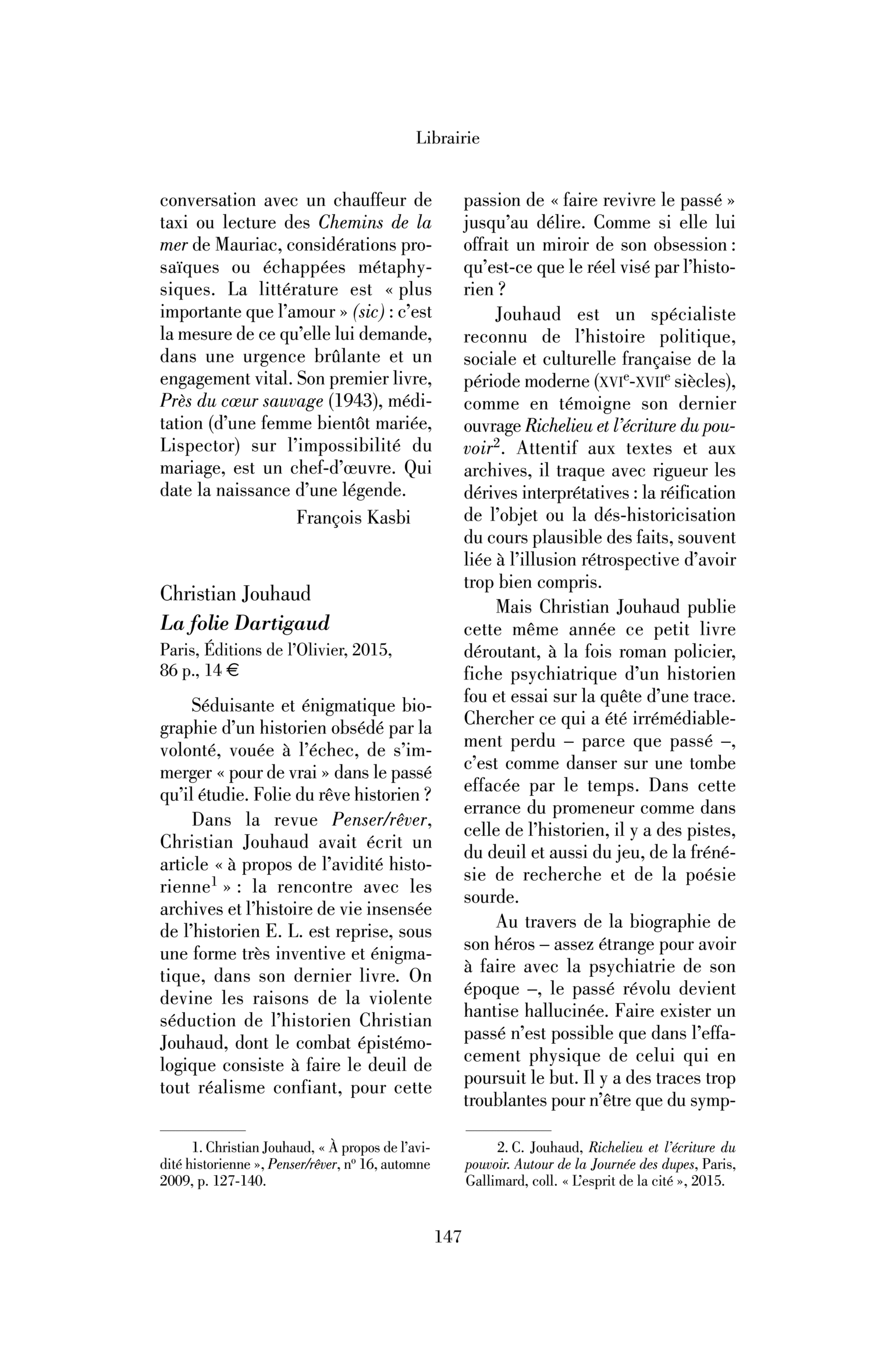 Christian Jouhaud : la Folie Dartigaud