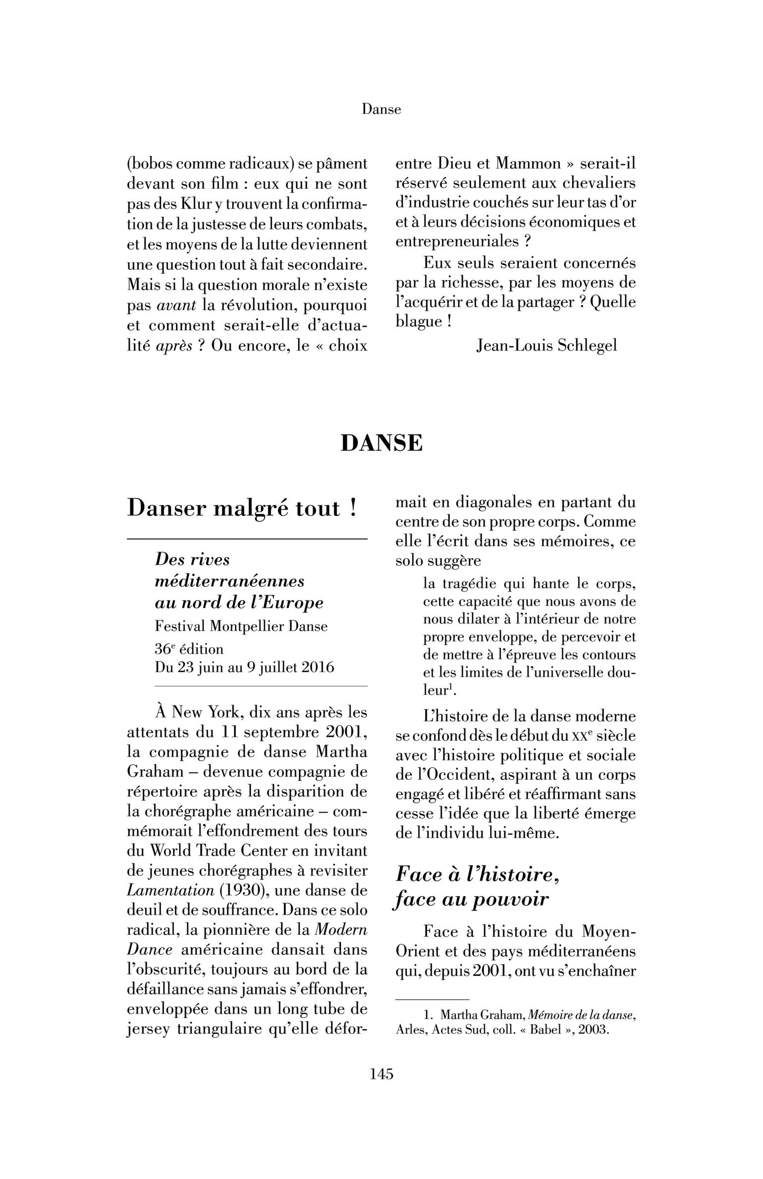Danse. Danser malgré tout !