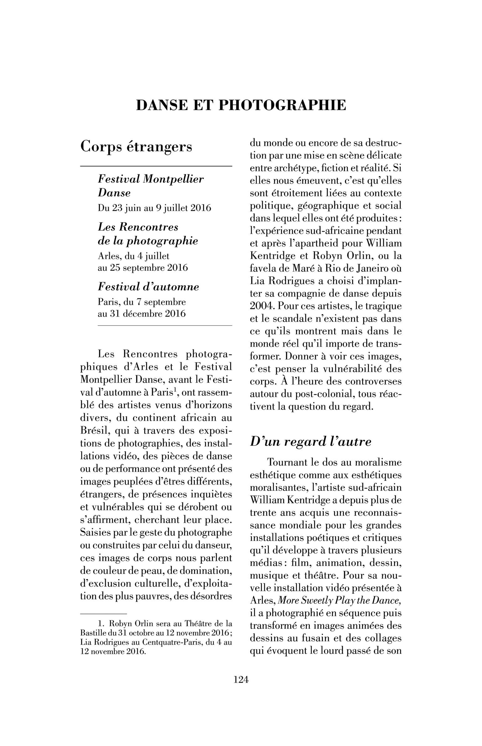 Danse et photographie   Corps étrangers