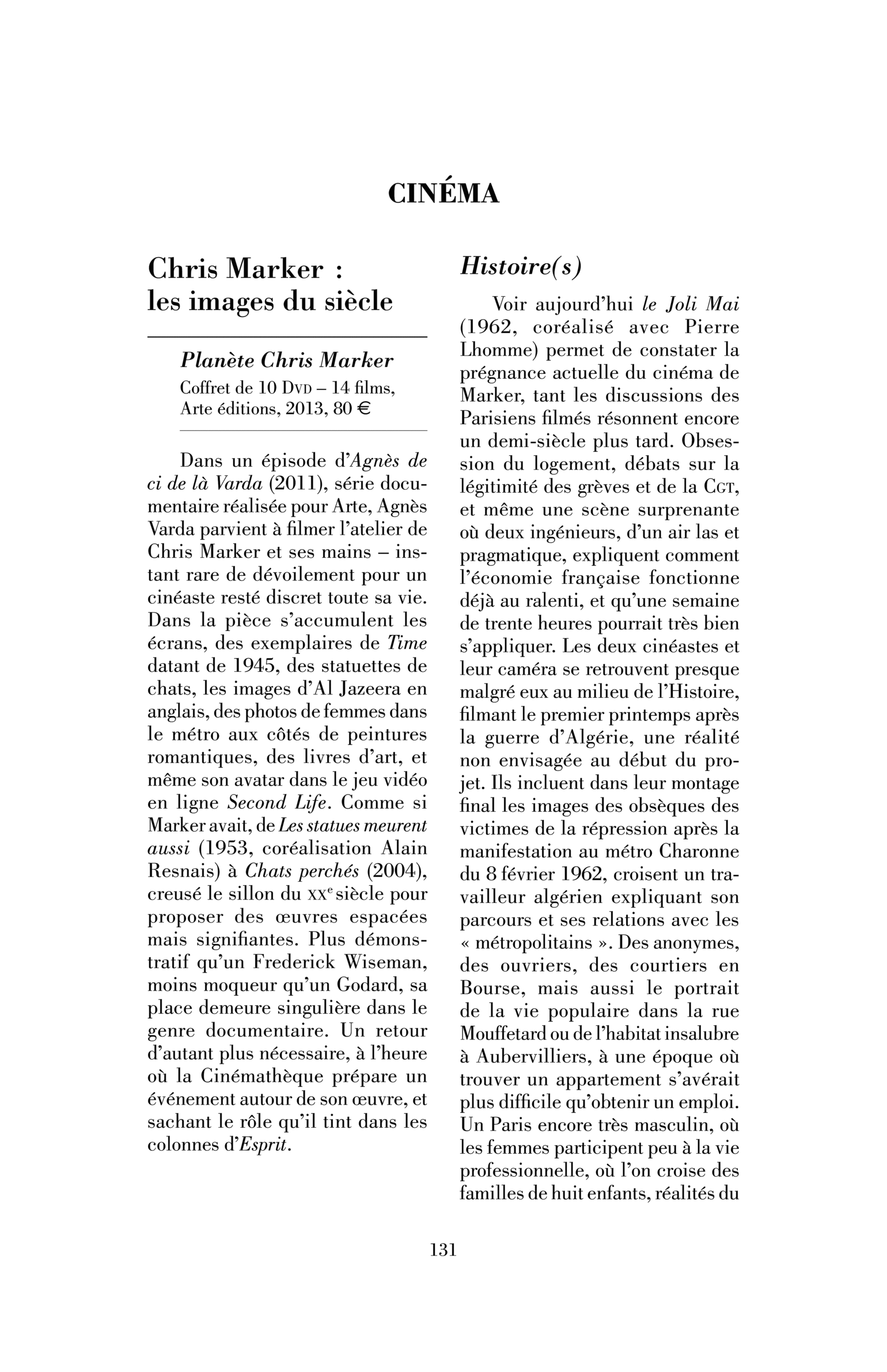 Cinéma   Chris Marker : les images du siècle