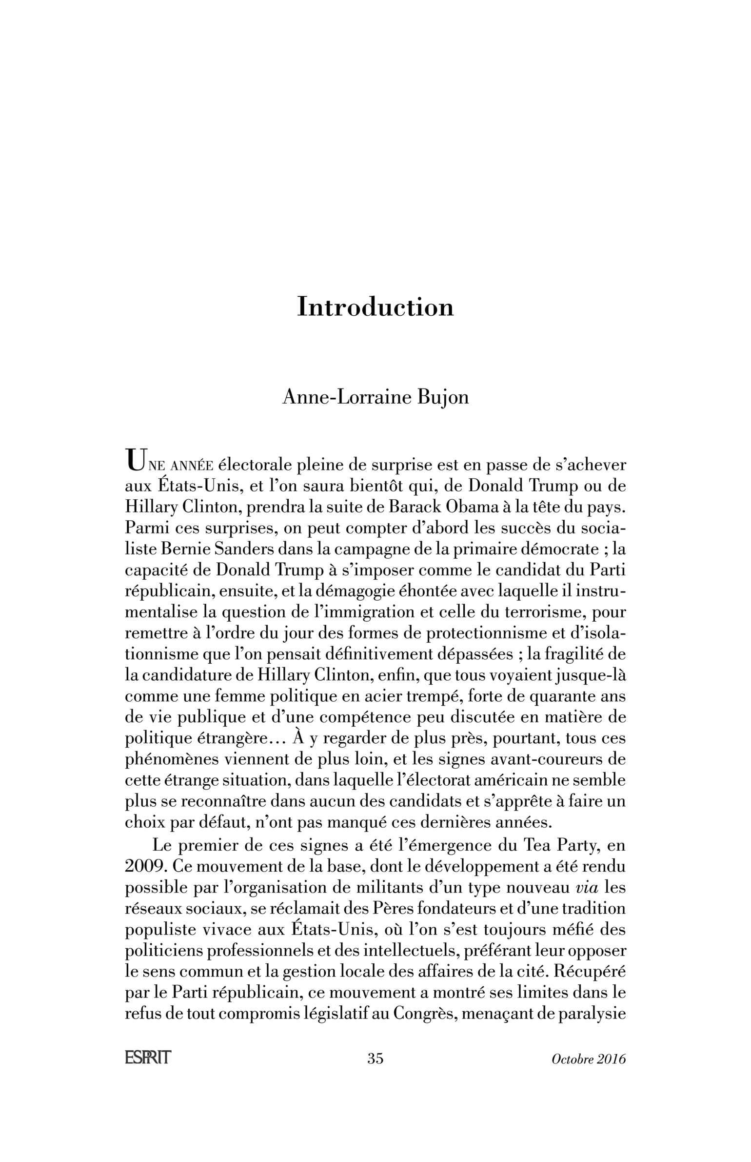 Les Etats désunis d’Amérique. Introduction