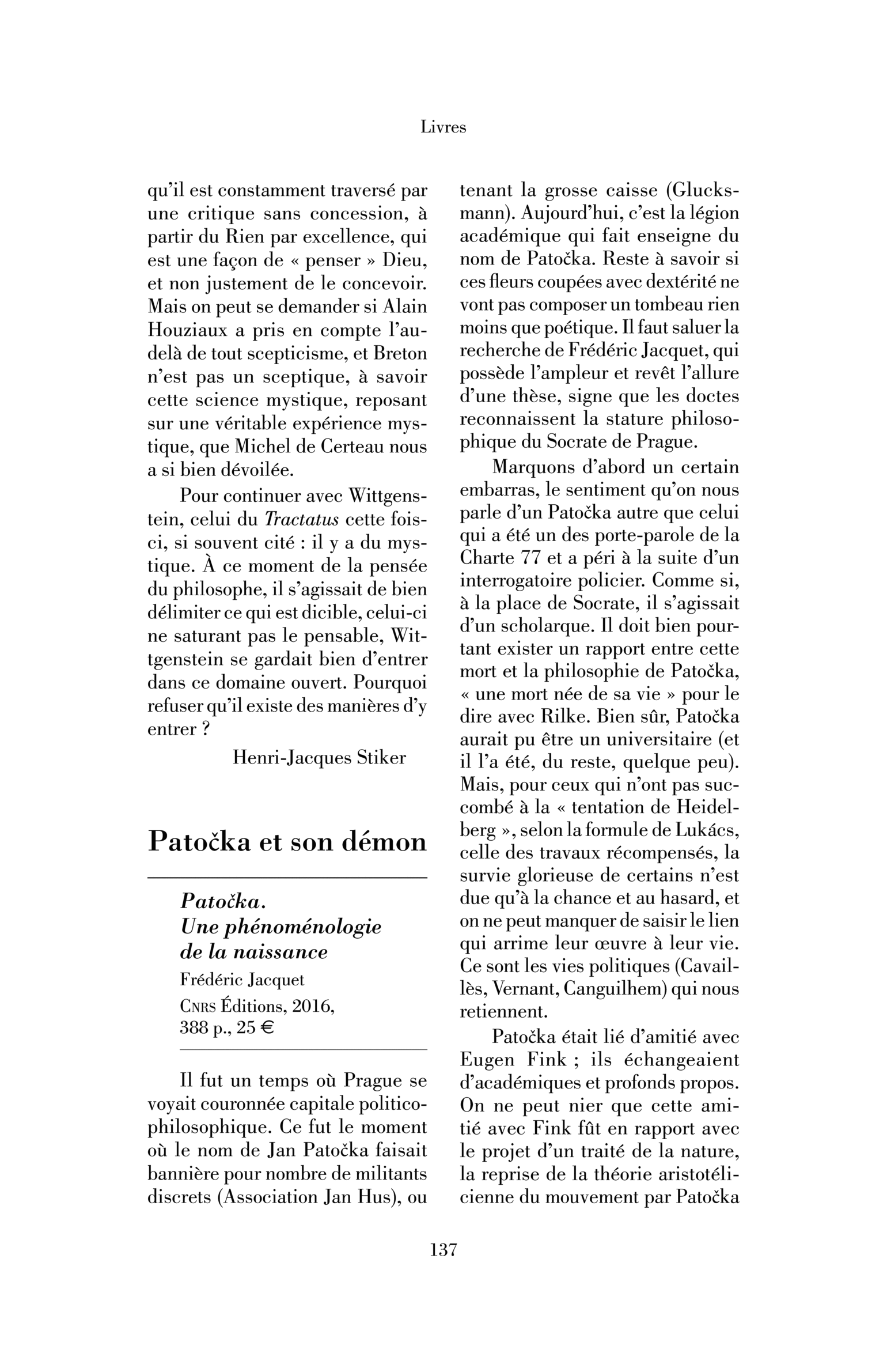 Frédéric Jaquet, Patocka