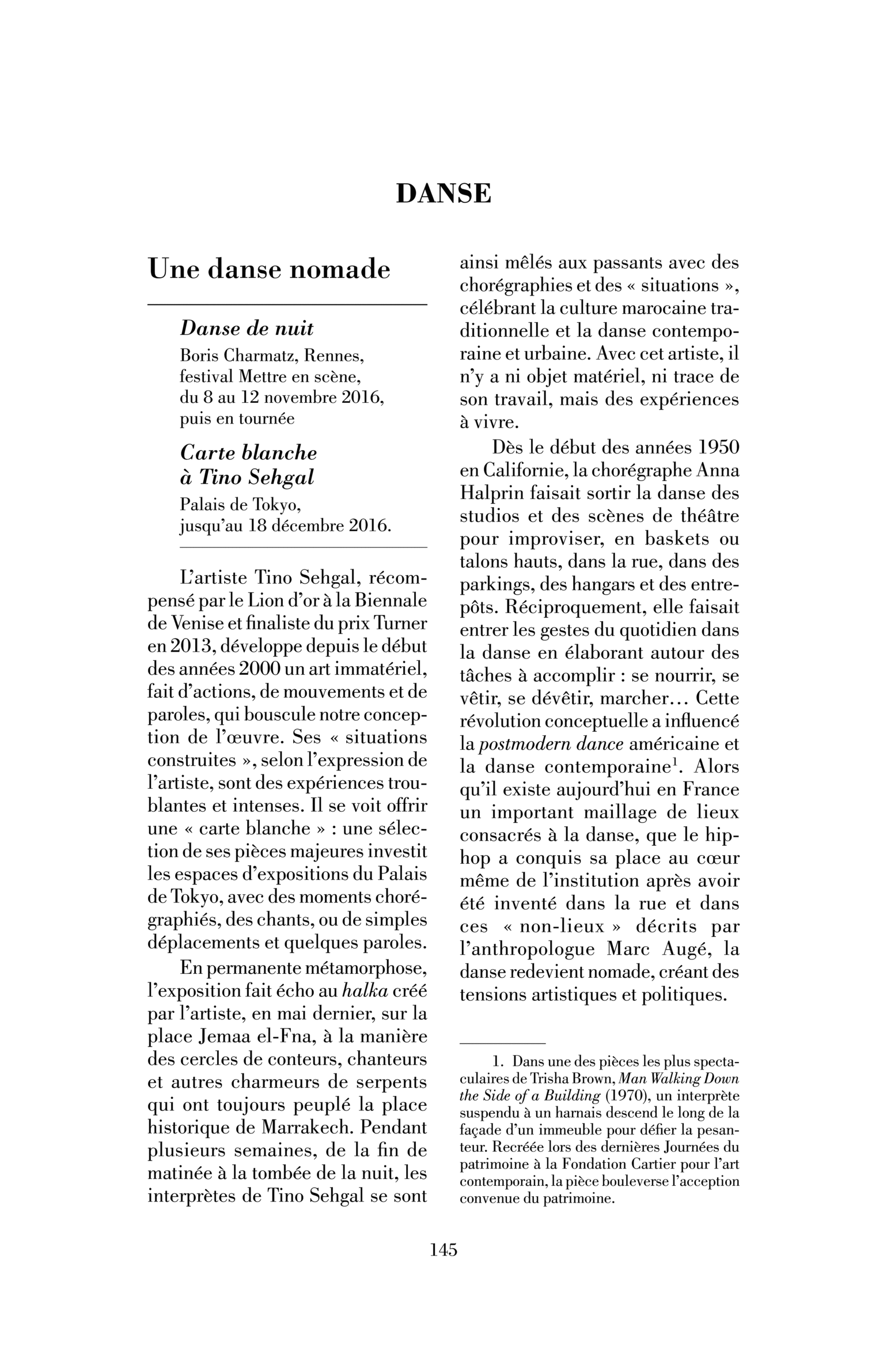 Danse   Une danse nomade