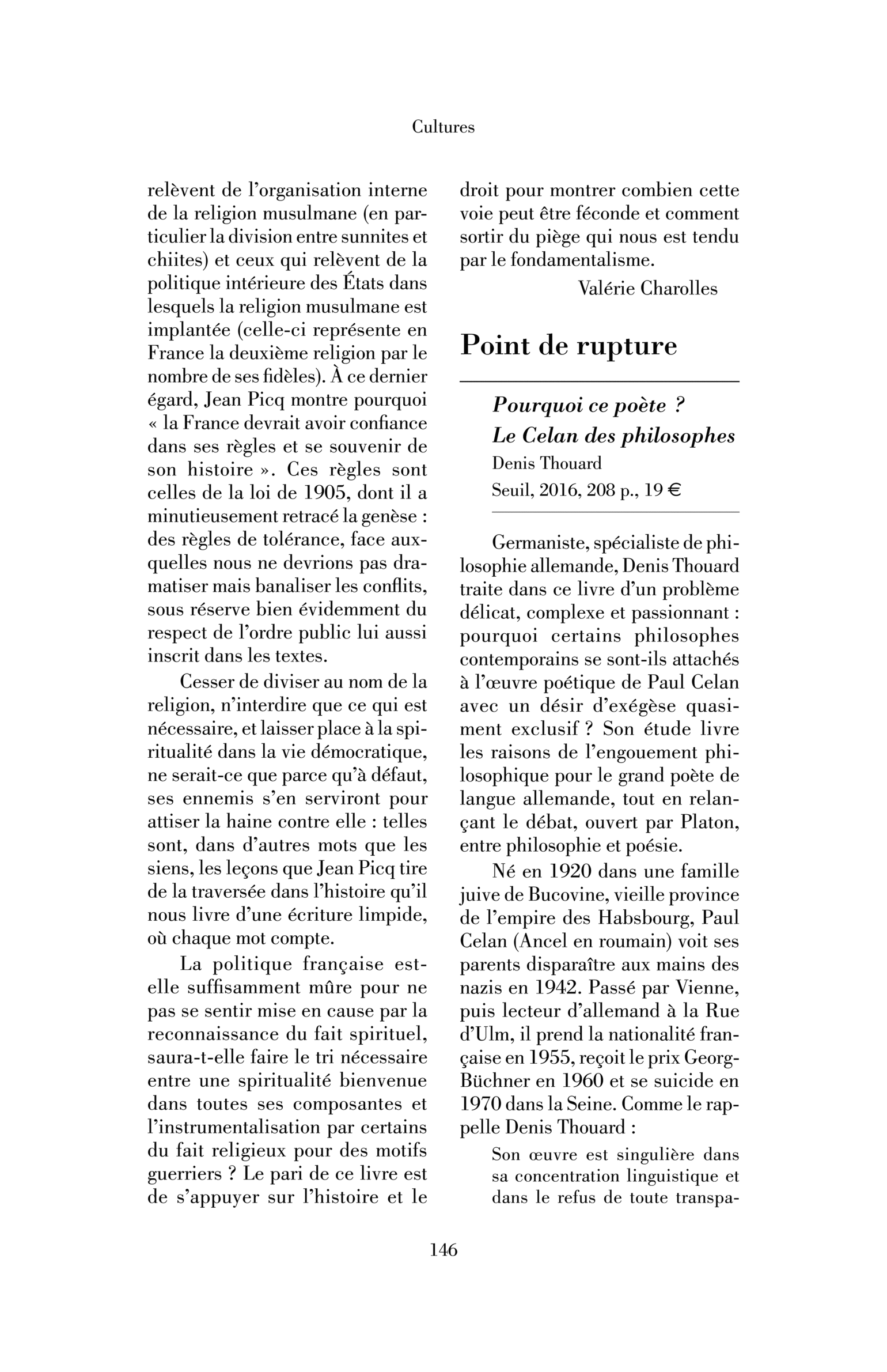 Denis Thouard, « Pourquoi ce poète ? Le Celan des philosophes »