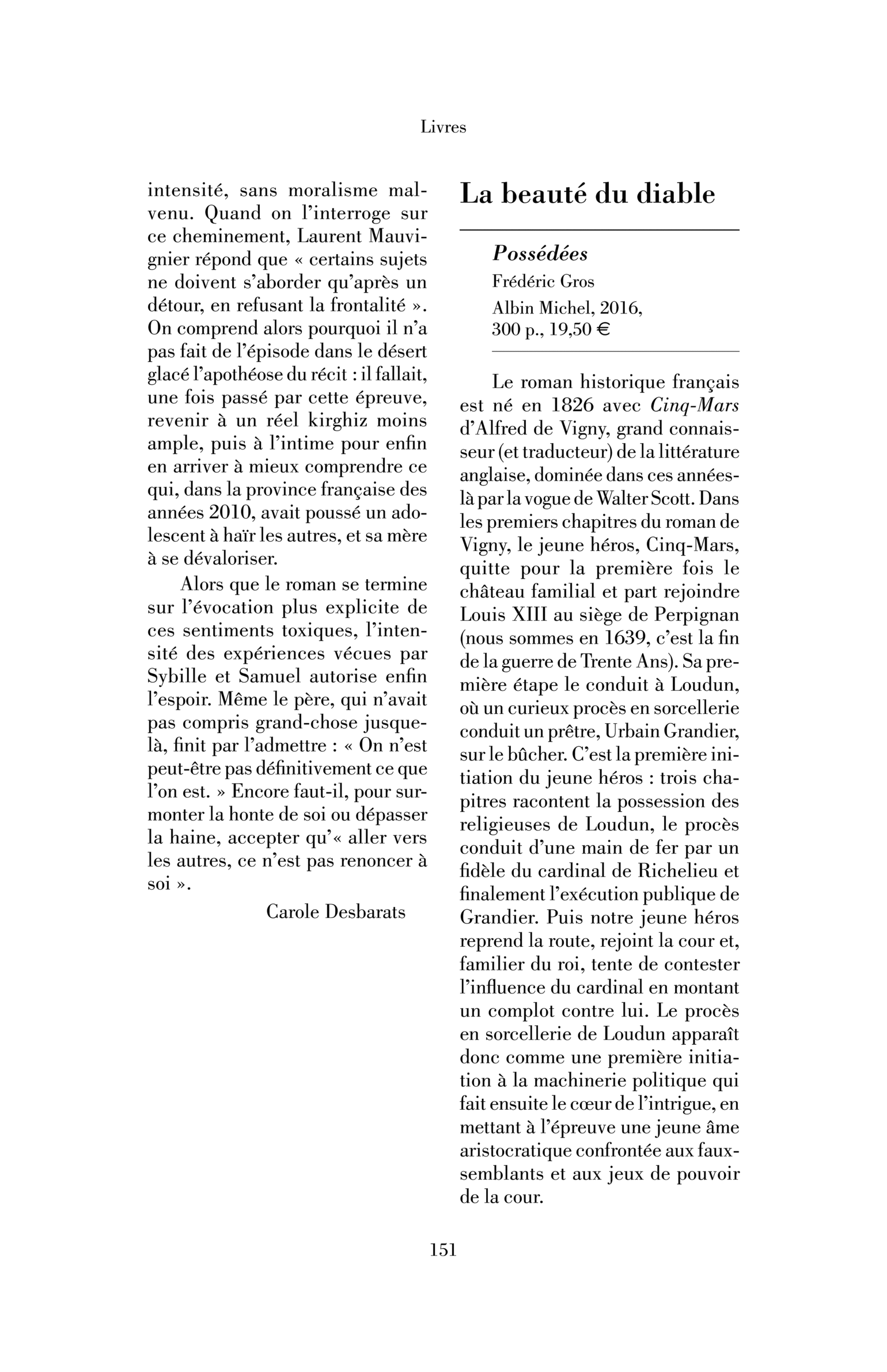 Frédéric Gros, « Possédées »