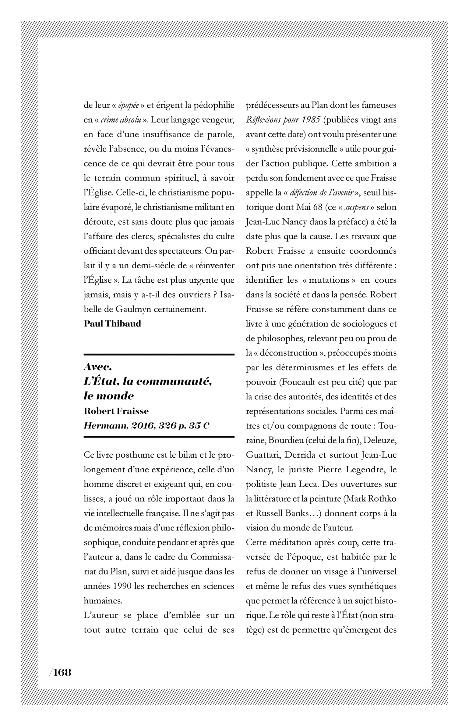 Robert Fraisse, « Avec. L’État, la communauté, le monde »