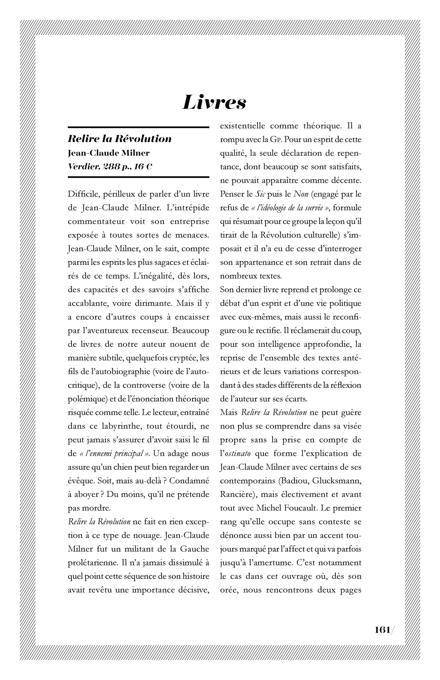 Jean-Claude Milner, « Relire la Révolution »