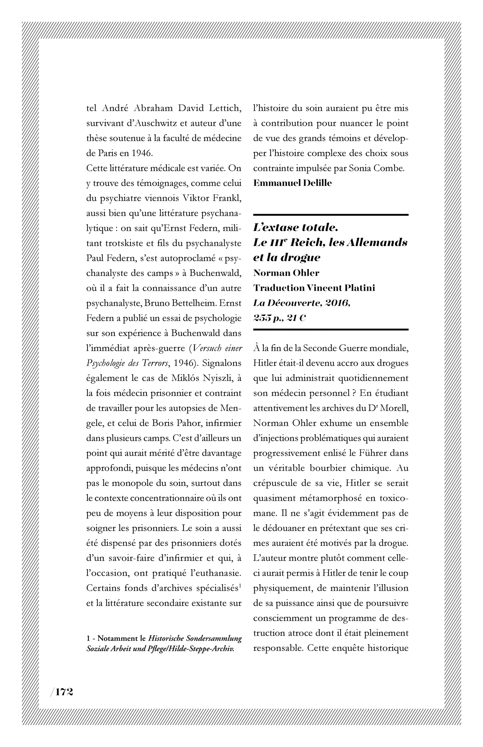Norman Ohler, « L’extase totale. Le IIIe Reich, les Allemands et la drogue »
