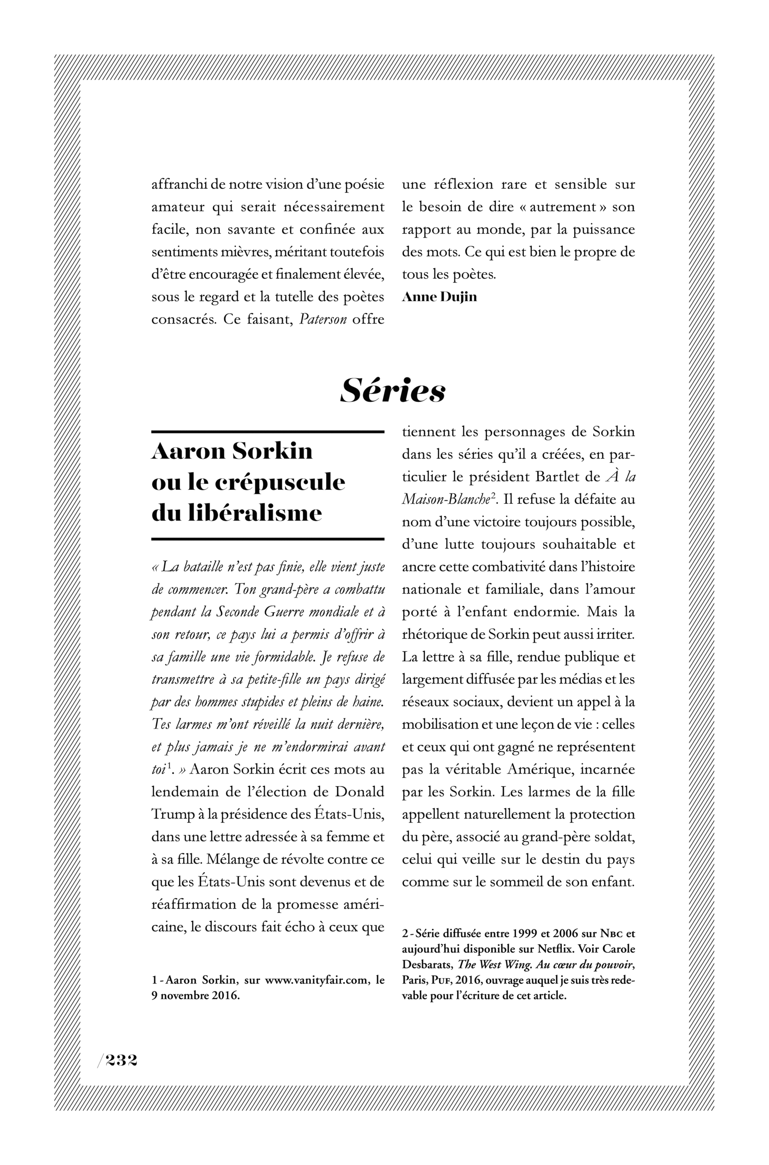 Séries / Aaron Sorkin ou le crépuscule du libéralisme