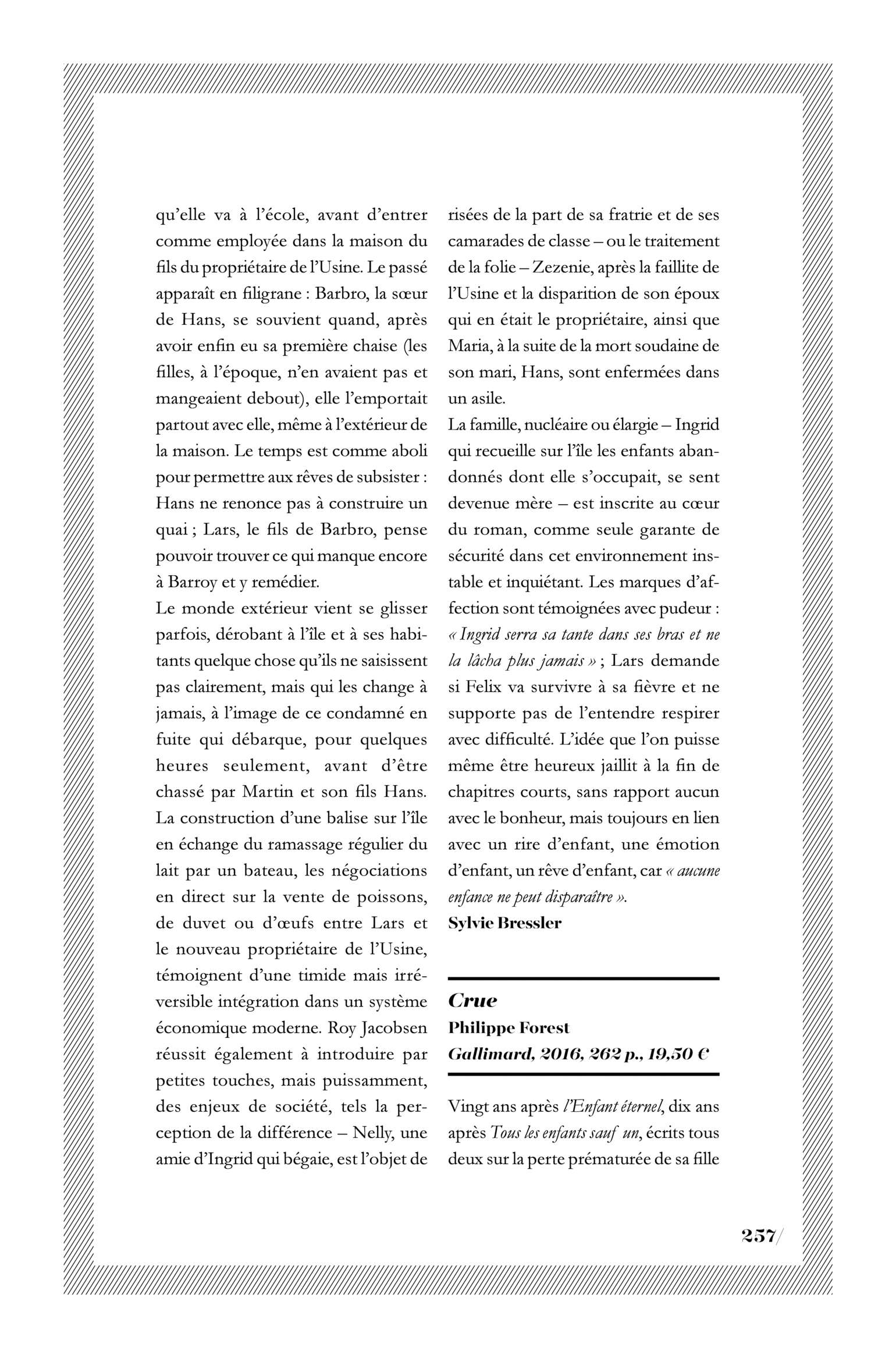 Philippe Forest, « Crue »