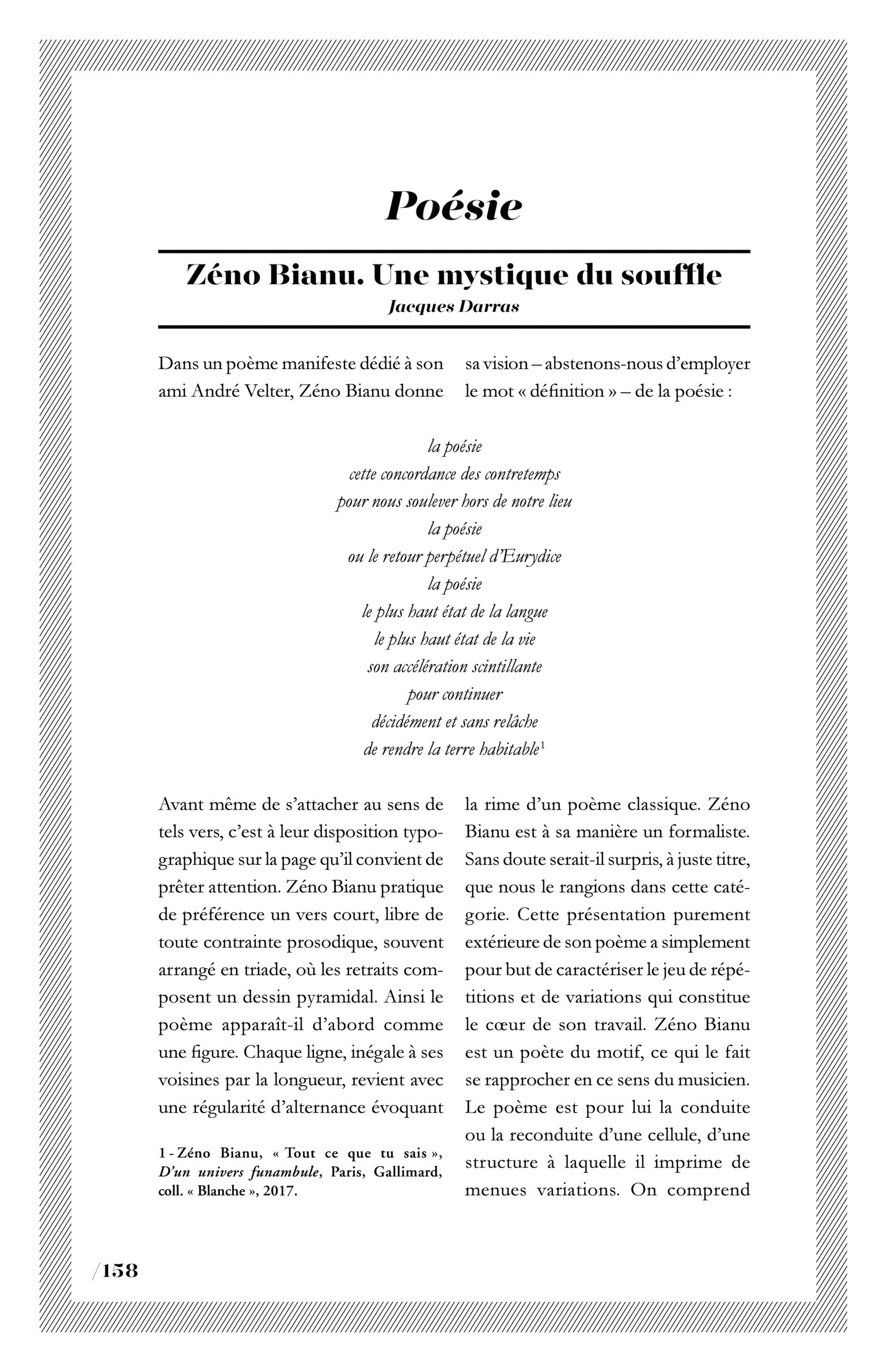 Zéno Bianu. Une mystique du souffle