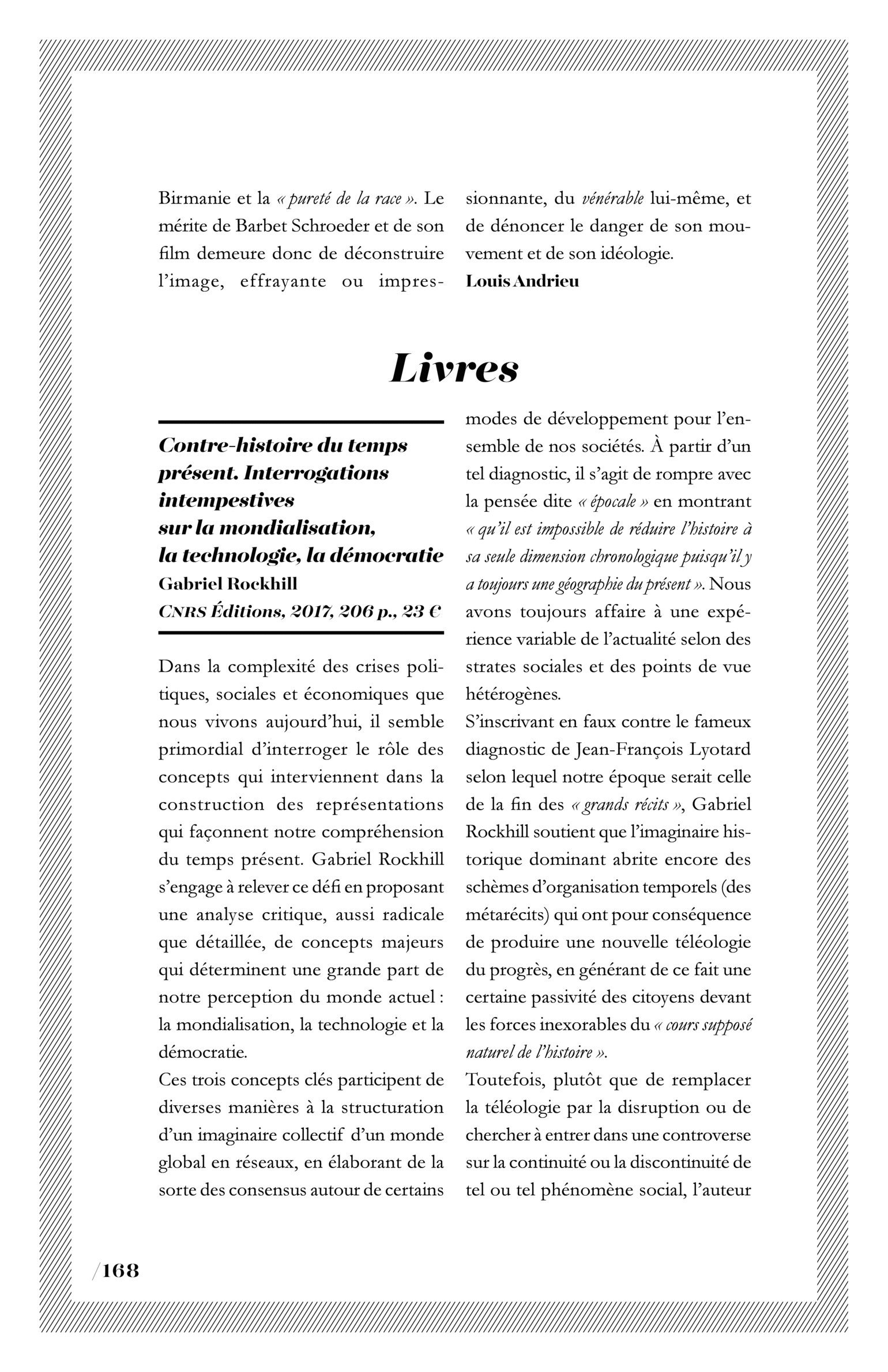 Gabriel Rockhill, « Contre-histoire du temps présent. Interrogations, intempestives sur la mondialisation, la technologie, la démocratie »