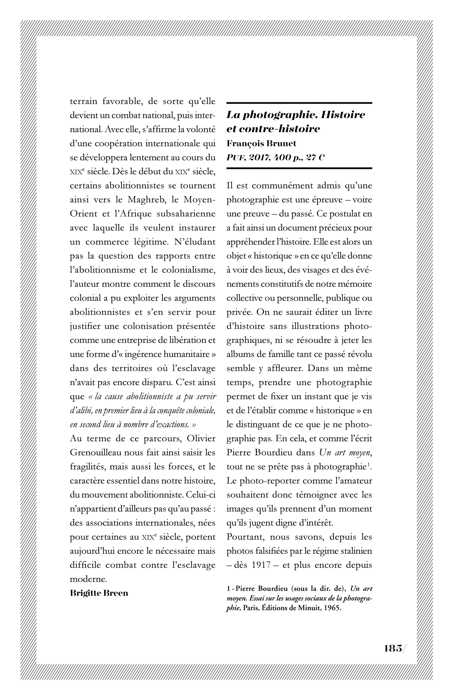 François Brunet, « La photographie. Histoire et contre-histoire »