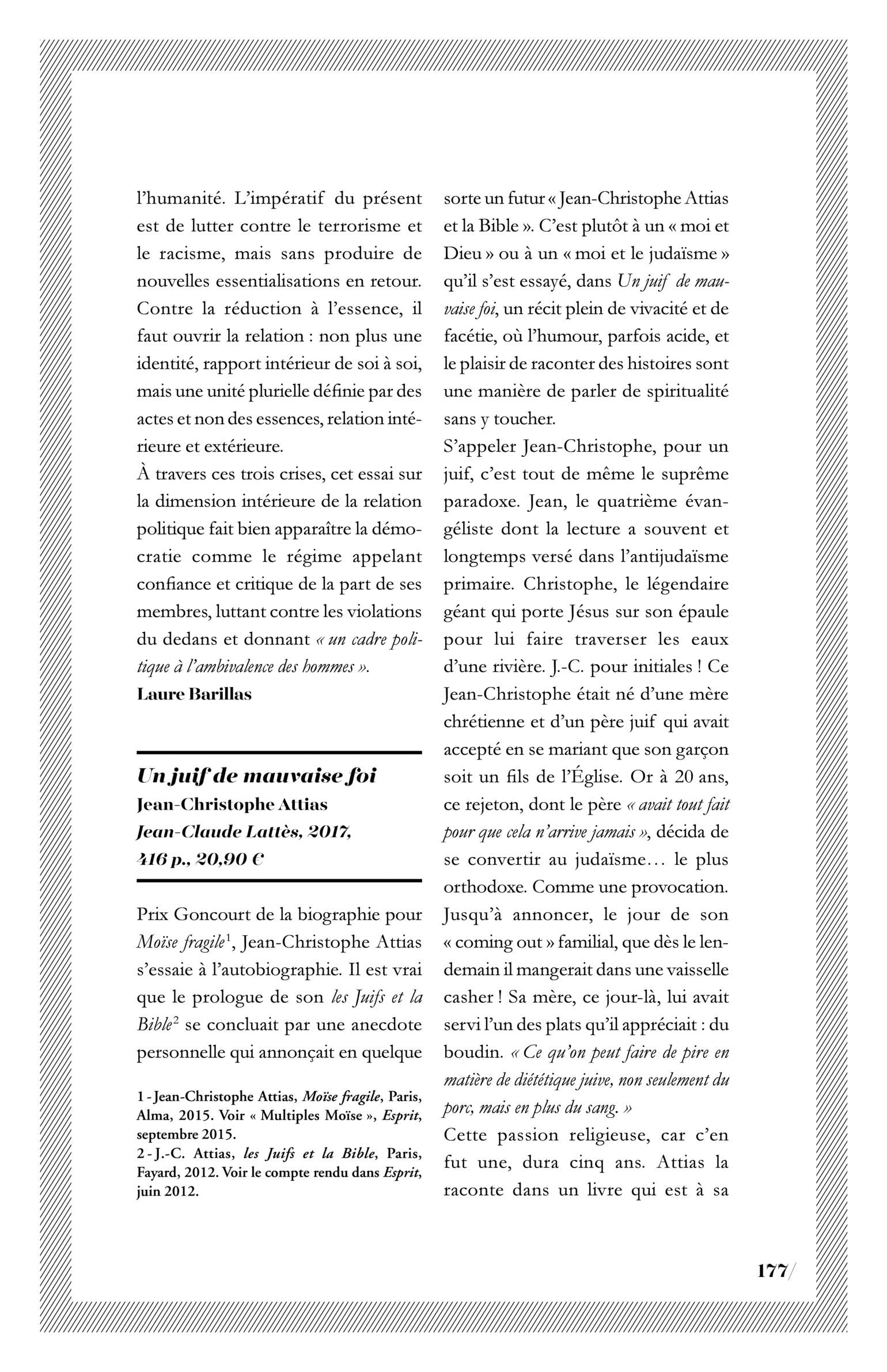 Jean-Christophe Attias, « Un juif de mauvaise foi »