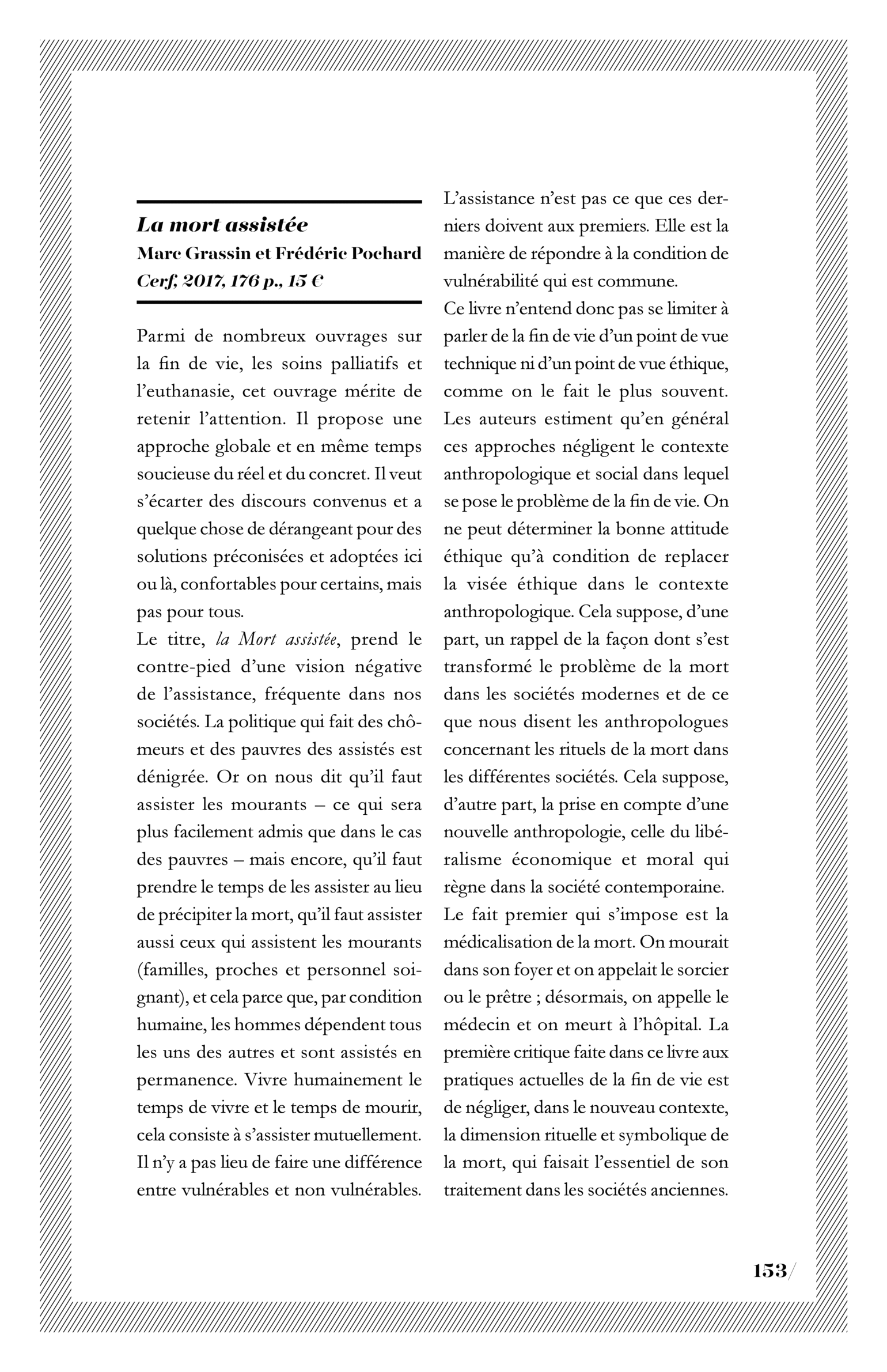Marc Grassin et Frédéric Pochard, « La mort assistée »