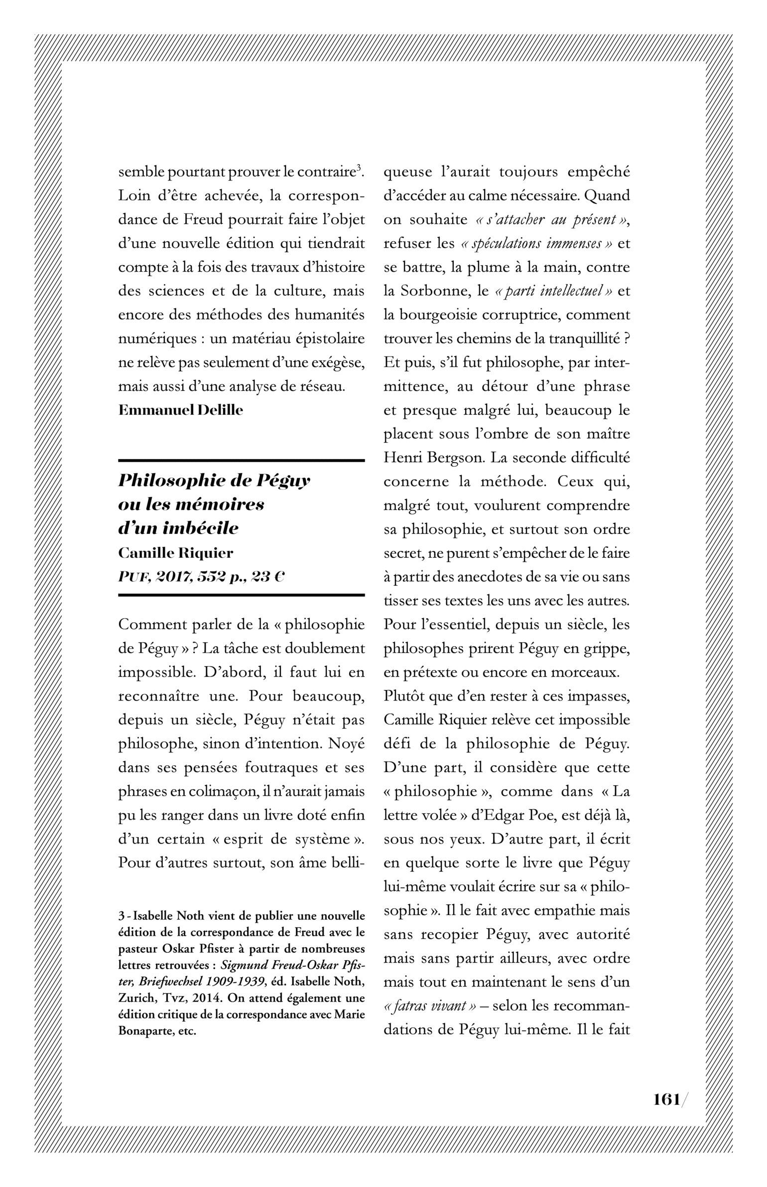 Camille Riquier, « Philosophie de Péguy ou les mémoires d’un imbécile »