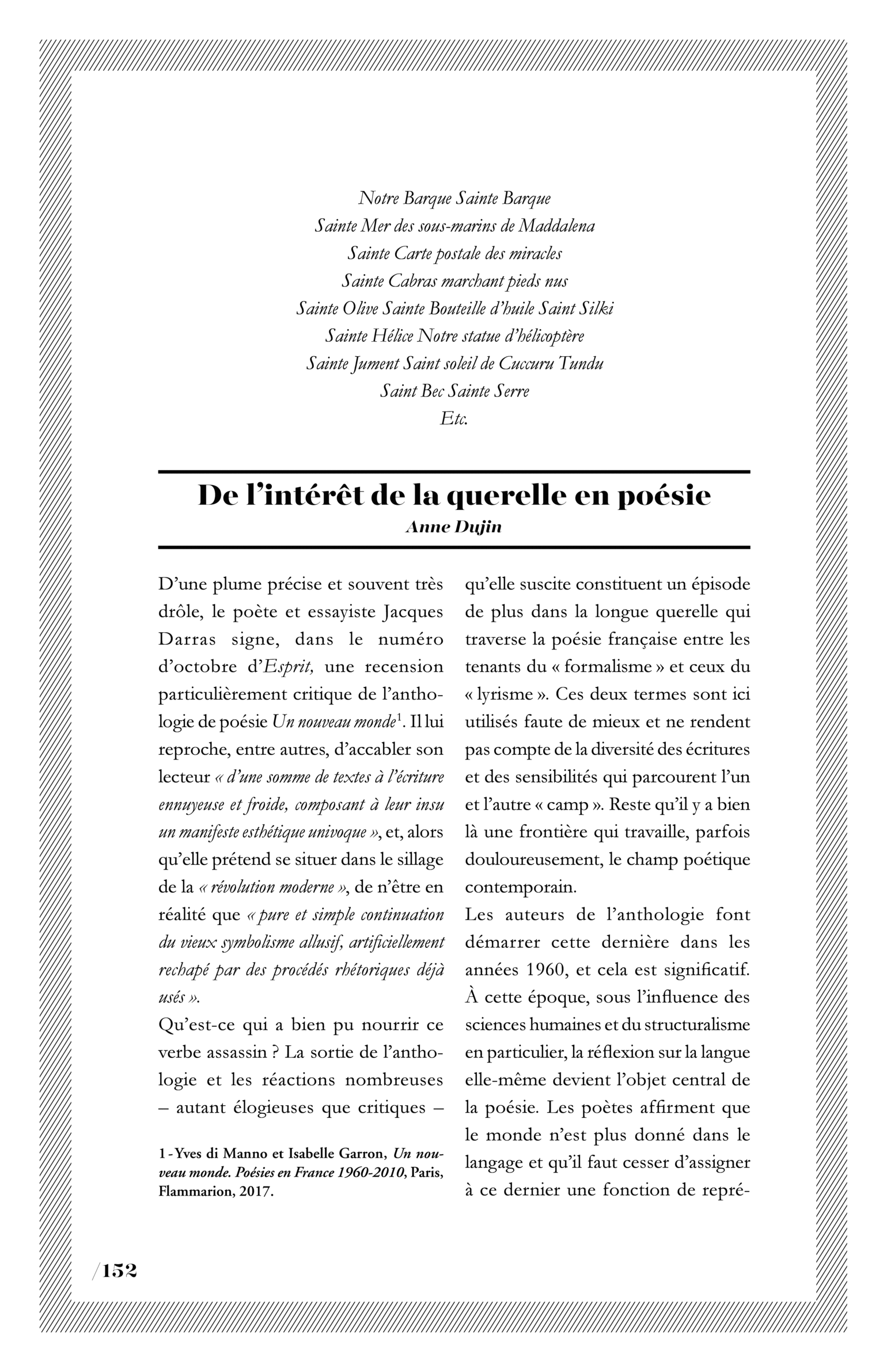 De l’intérêt de la querelle en poésie