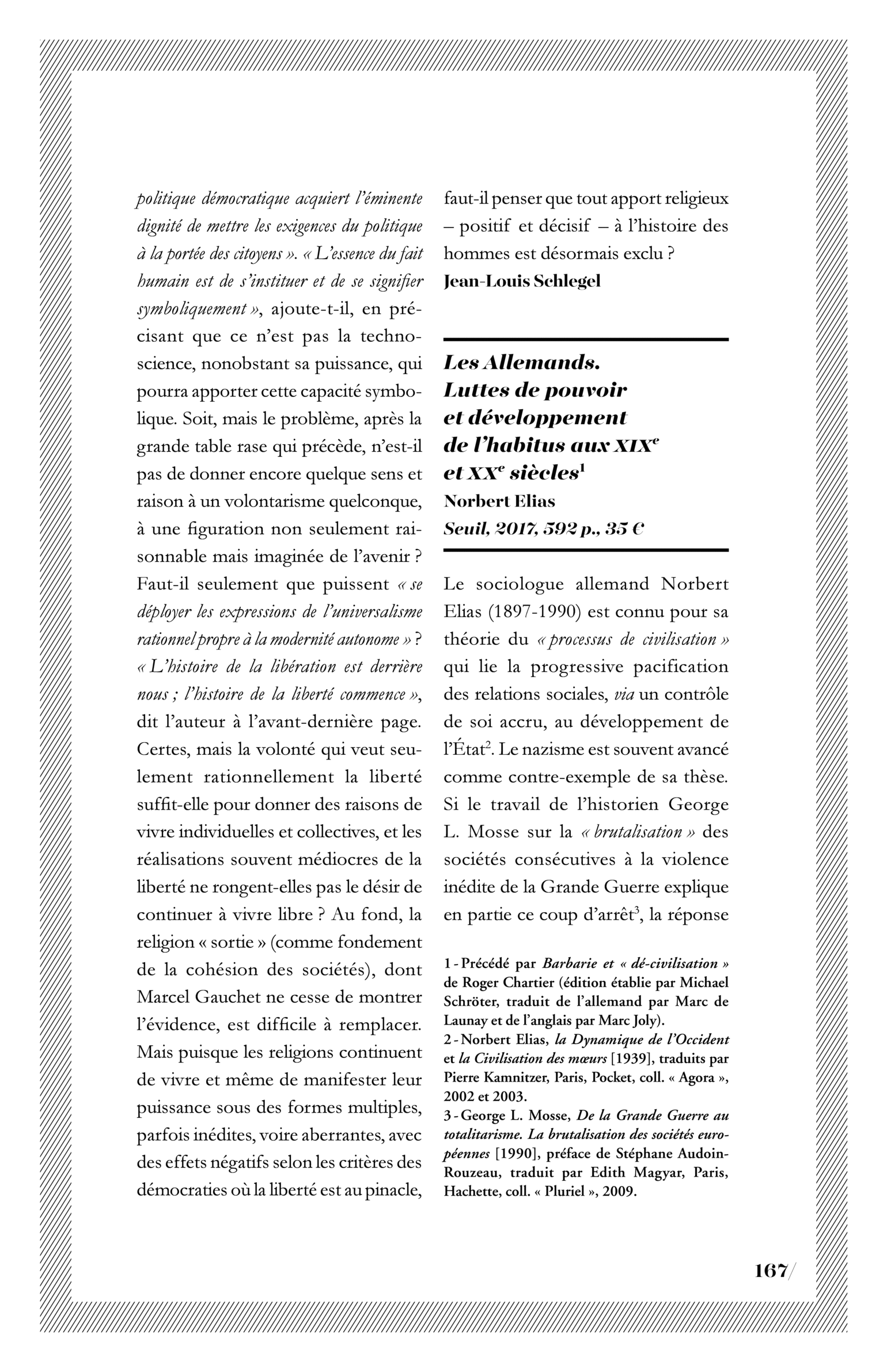 Norbert Elias, « Les Allemands. Luttes de pouvoir et développement de l’habitus aux XIXe et XXe siècle »