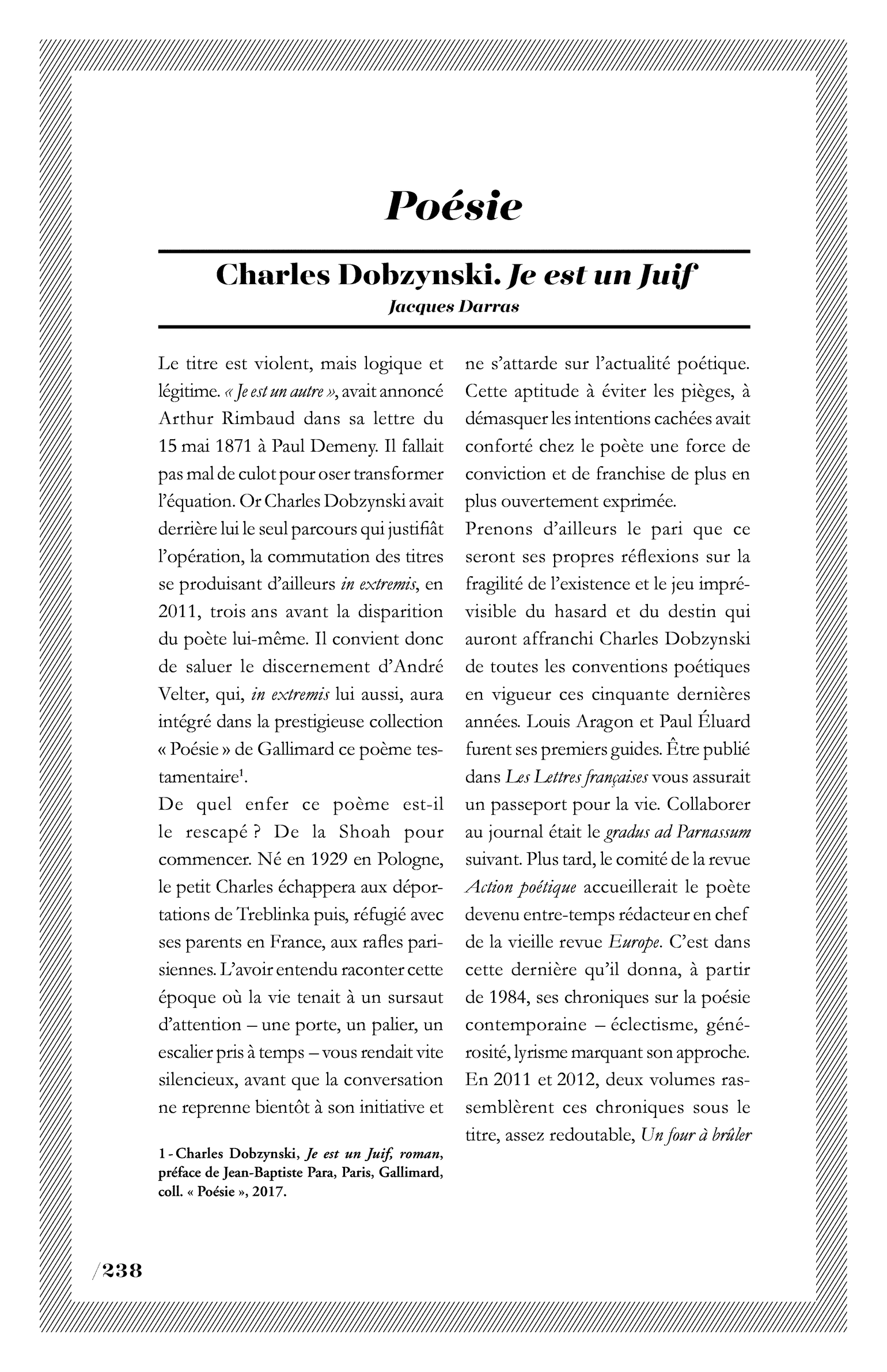Je est un Juif, de Charles Dobzynski