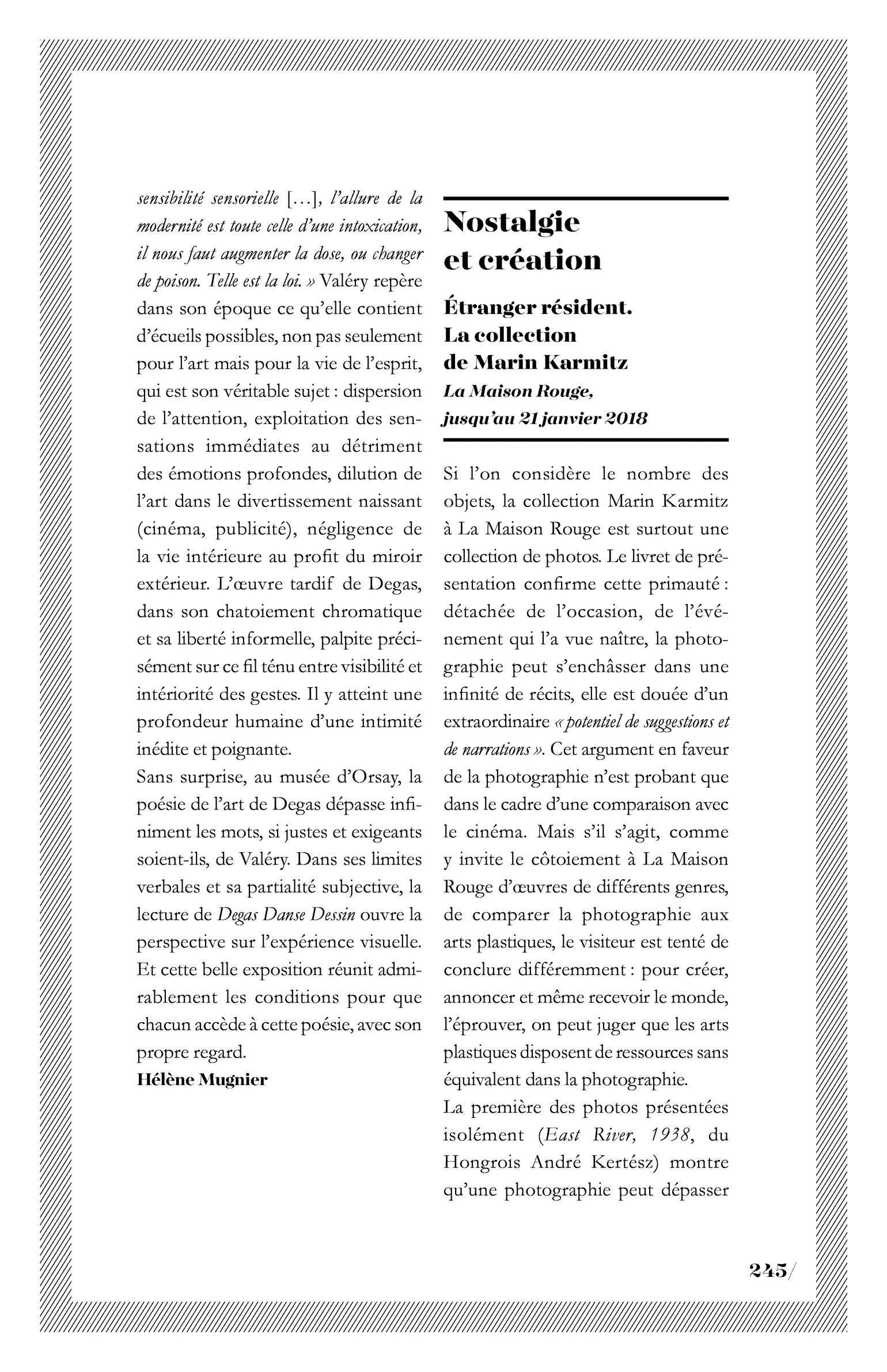 Nostalgie et création. Étranger résident. La collection de Marin Karmitz