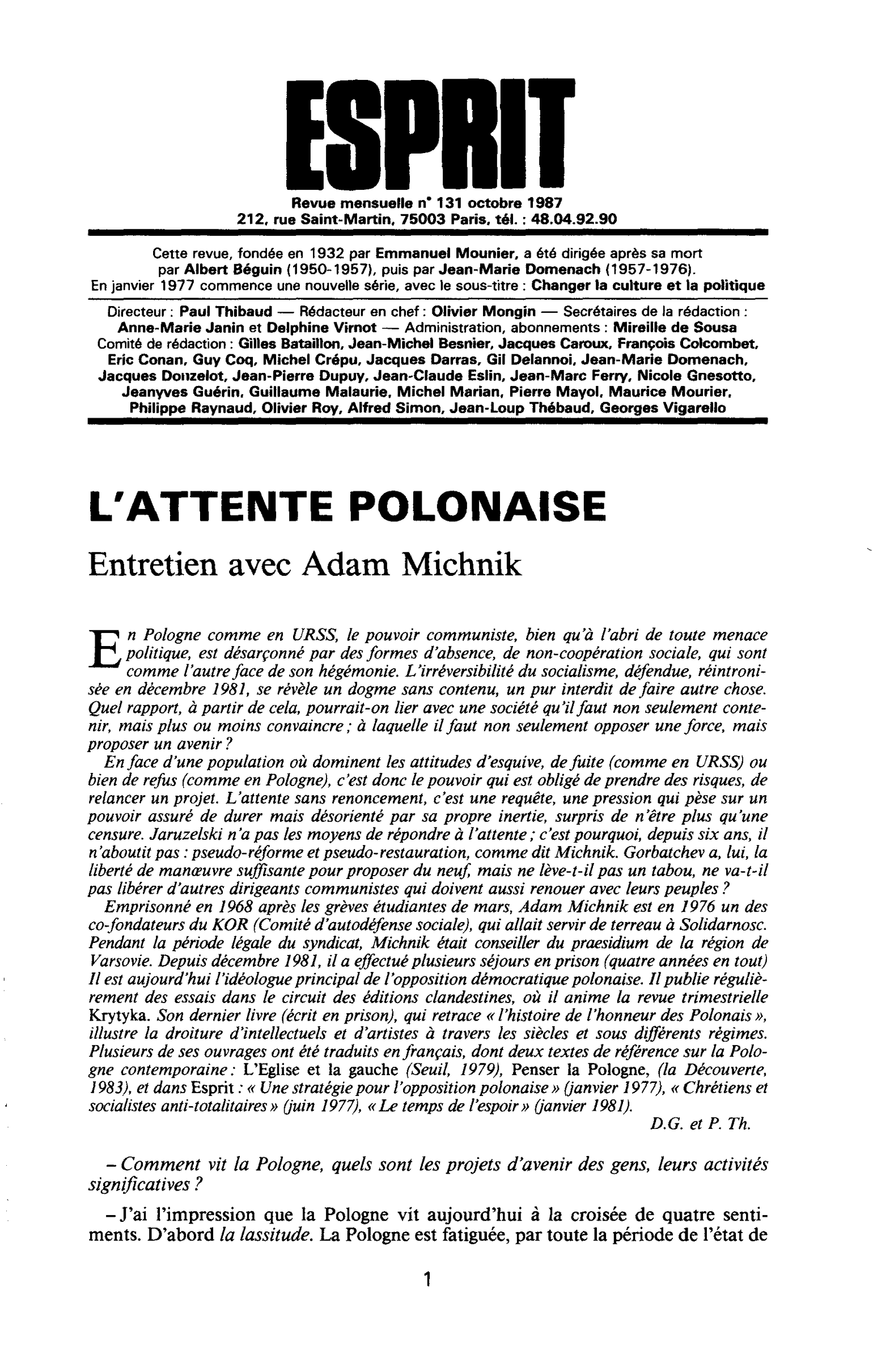 L’attente polonaise