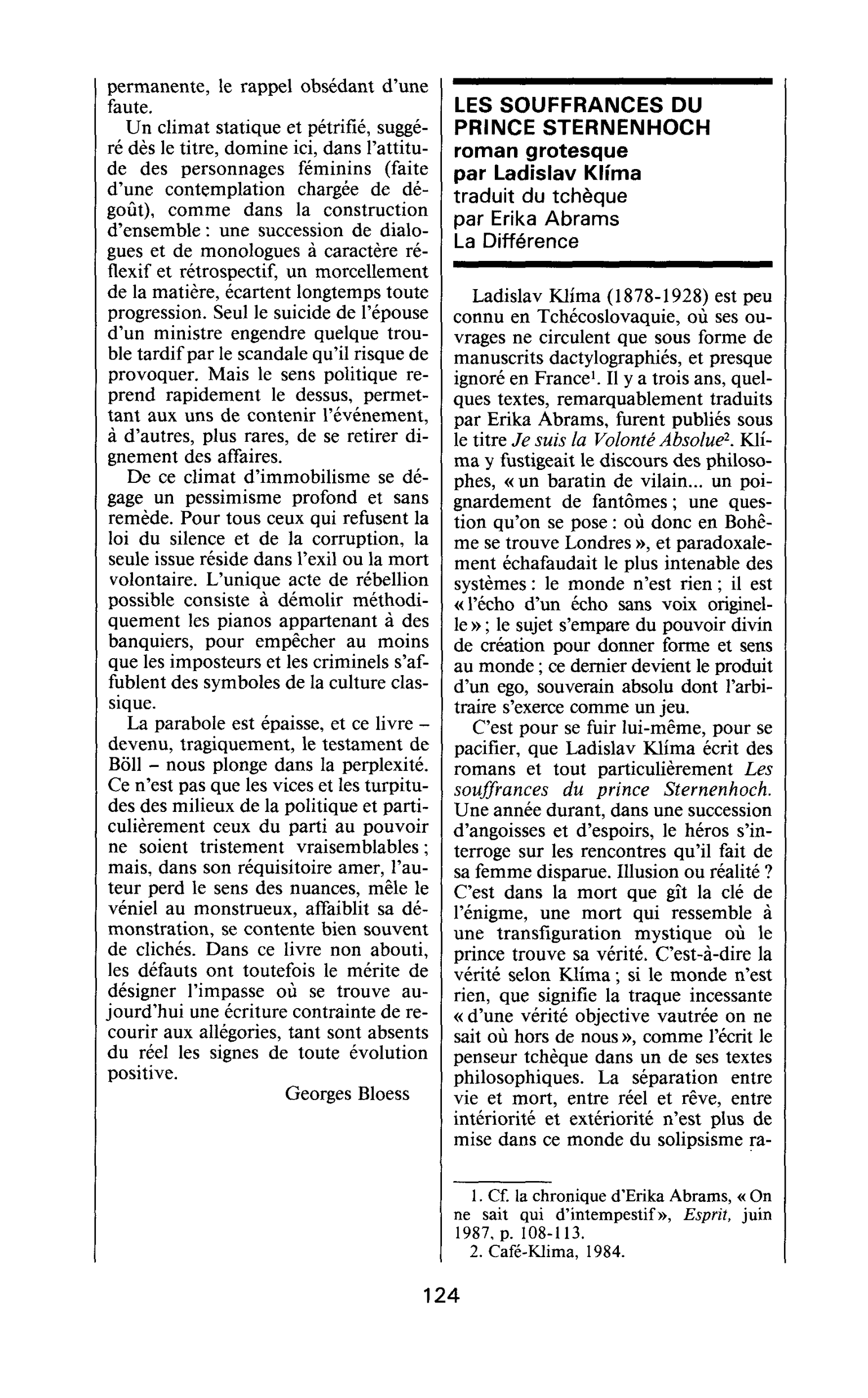 Les souffrances du Prince Sternenhoch
