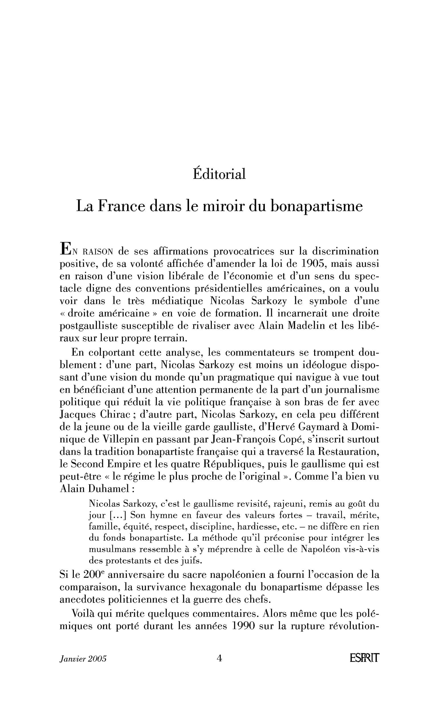 La France dans le miroir du bonapartisme
