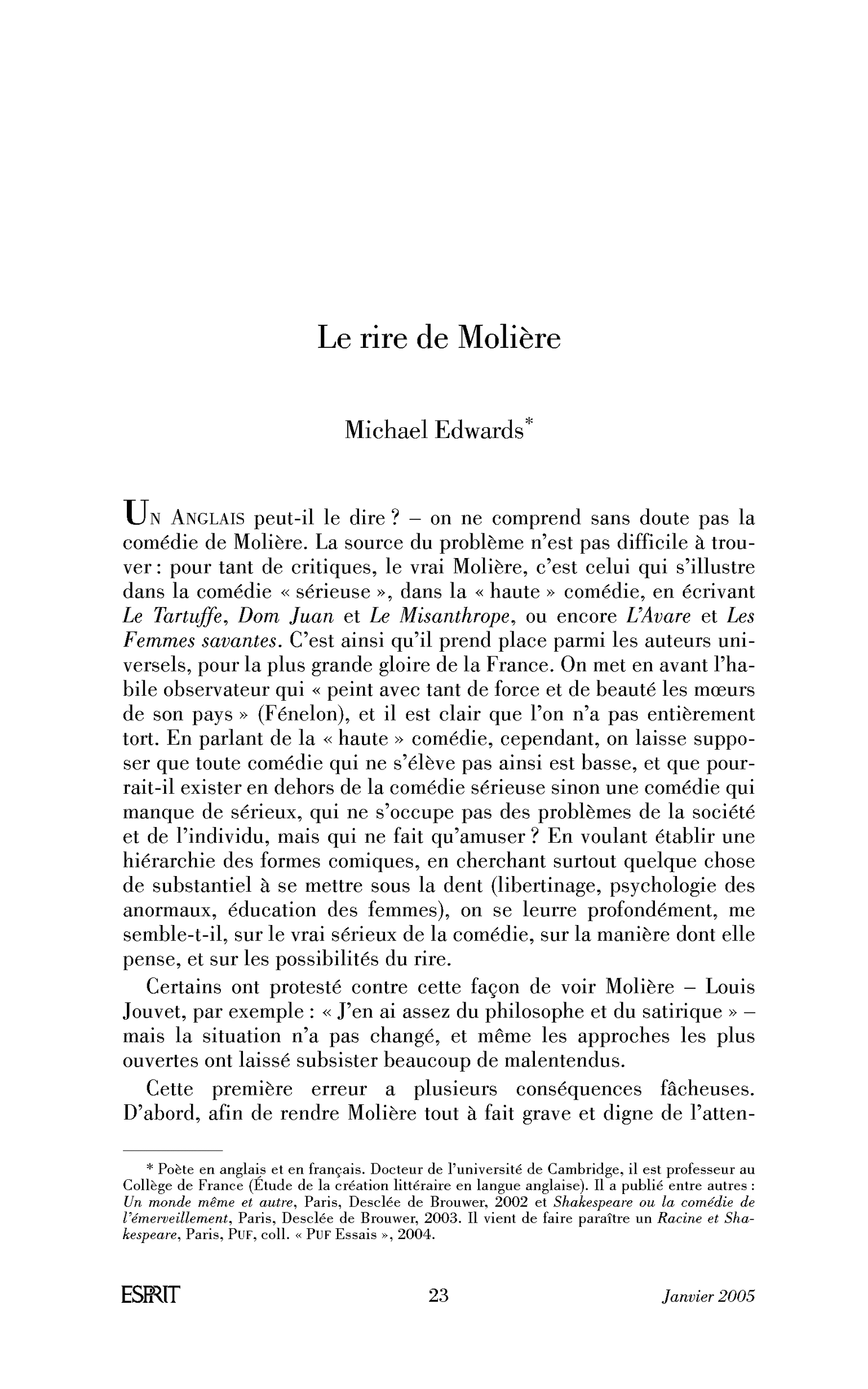 Le rire de Molière